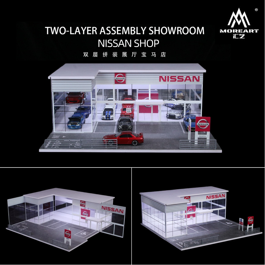 1/64 Diorama Garage Model With LED Parking Lot Display Case For Hot Wheels US