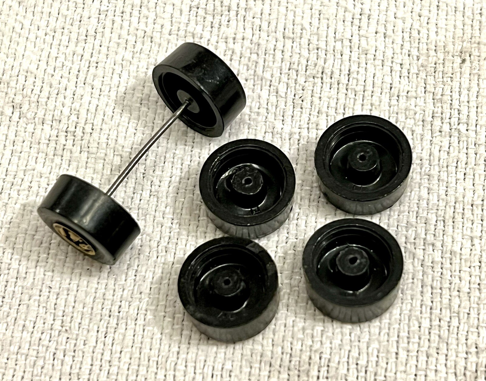 (6) 1980’s Hot Wheels Tan Black Wall Tires Original Parts