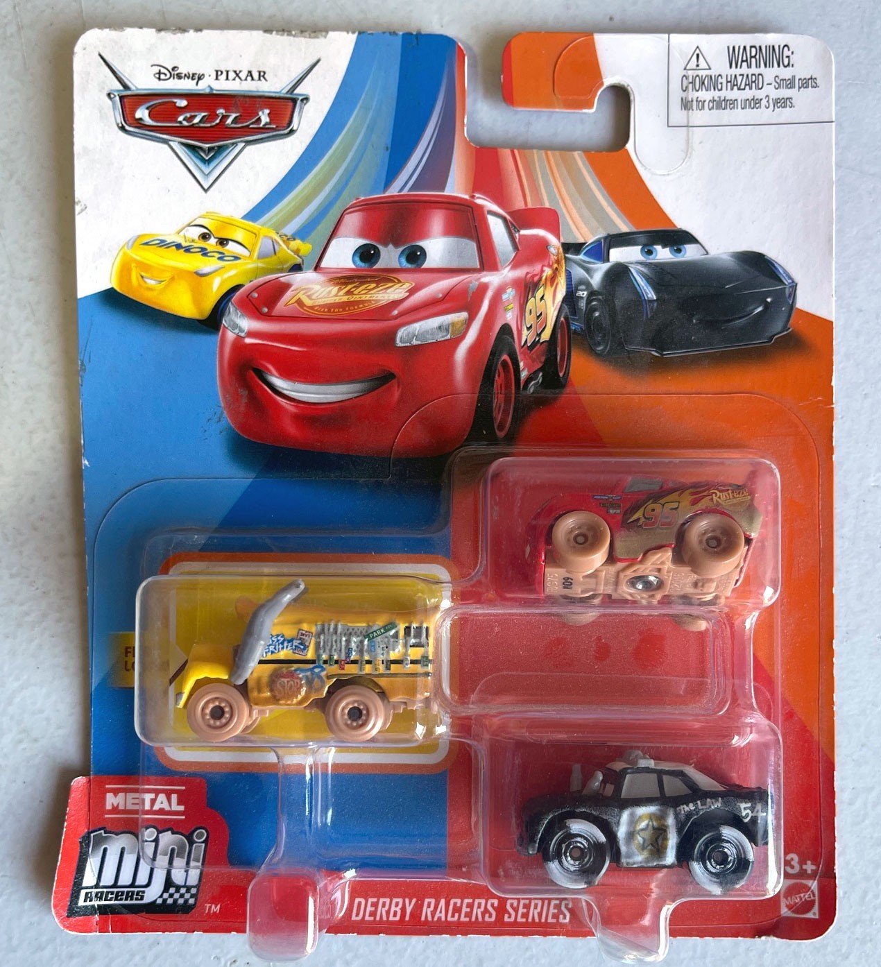 Disney Pixar Cars Mini Racers 3 Pack Fritter APB Lightning Imperfect Package