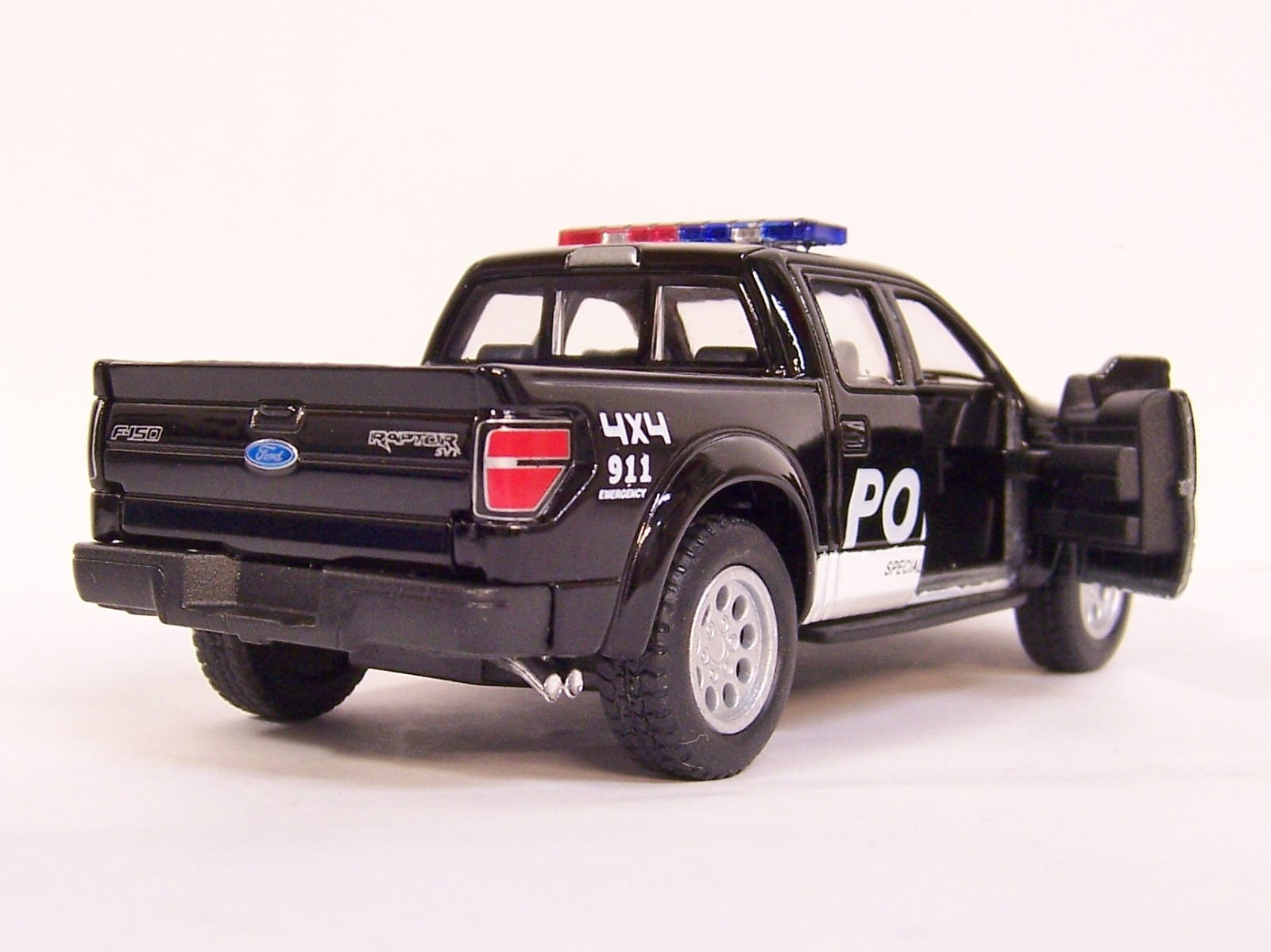 ’13 Ford F-150 Raptor Supercrew POLICE & FIRE RESCUE Diecast Model 1/46 PullBack