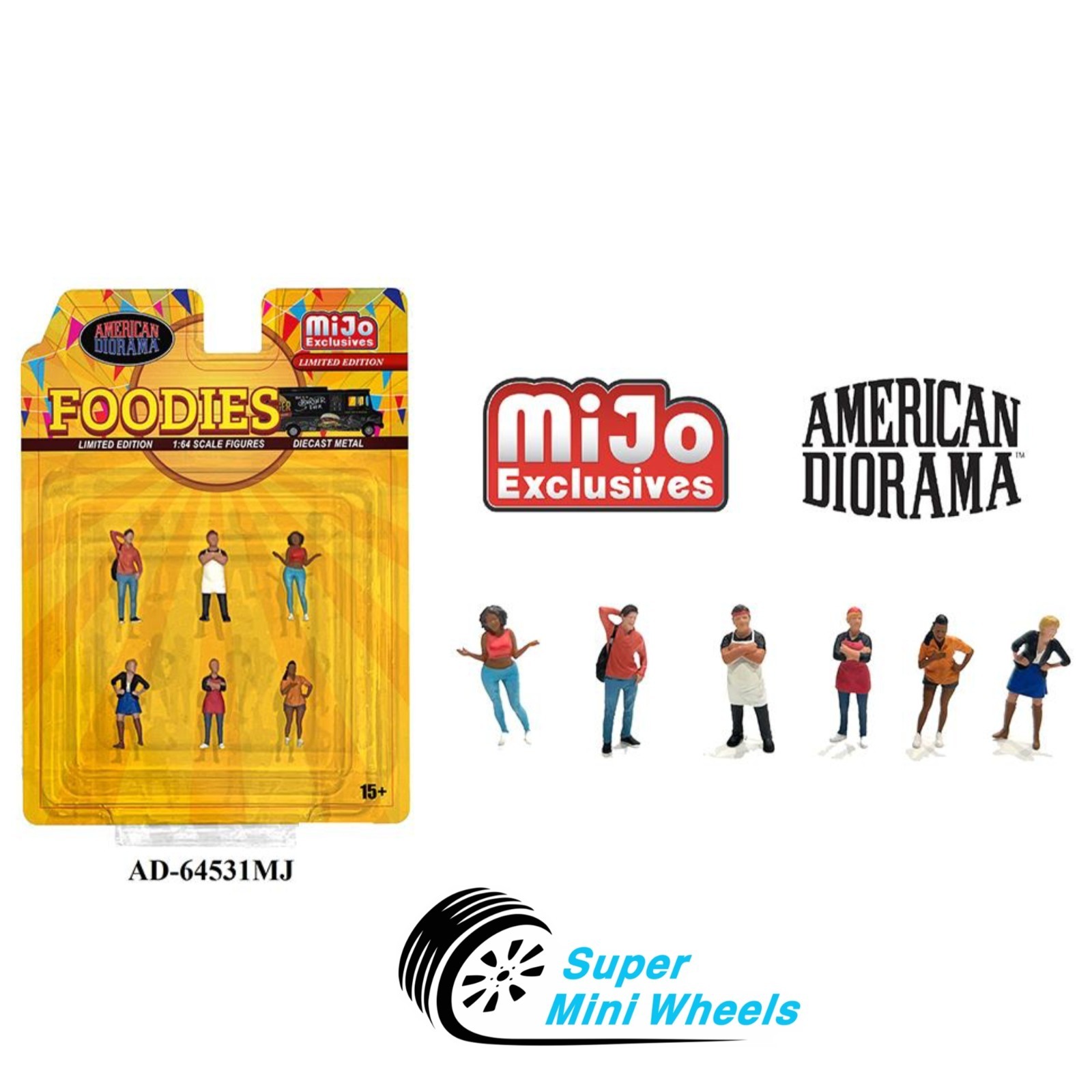 American Diorama 1:64 – Foodies Figures – 6pcs Set – Metal