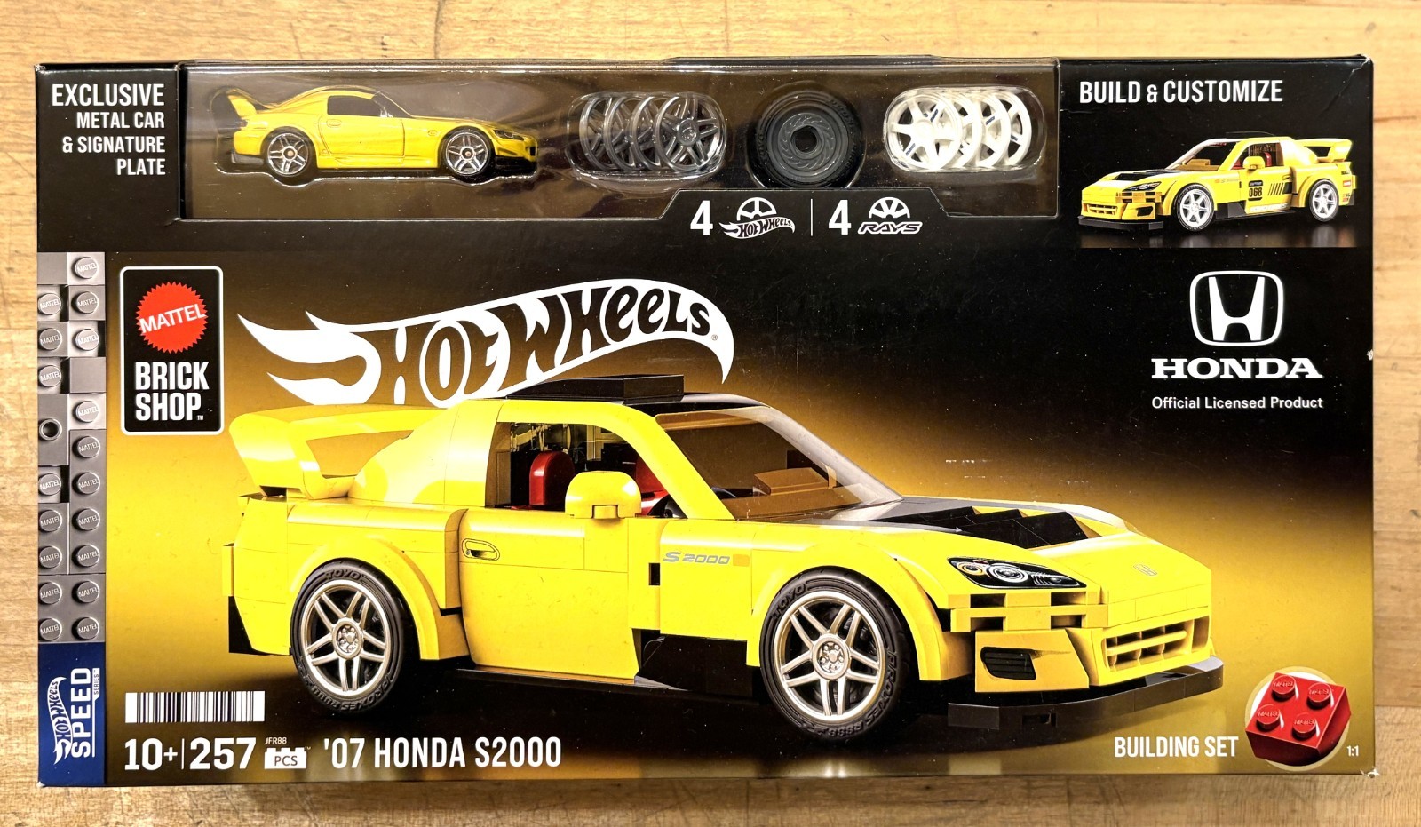 NEW! HOT WHEELS Mattel Brick Shop Yellow ’07 Honda S2000 CR Unopened MINT 1:64