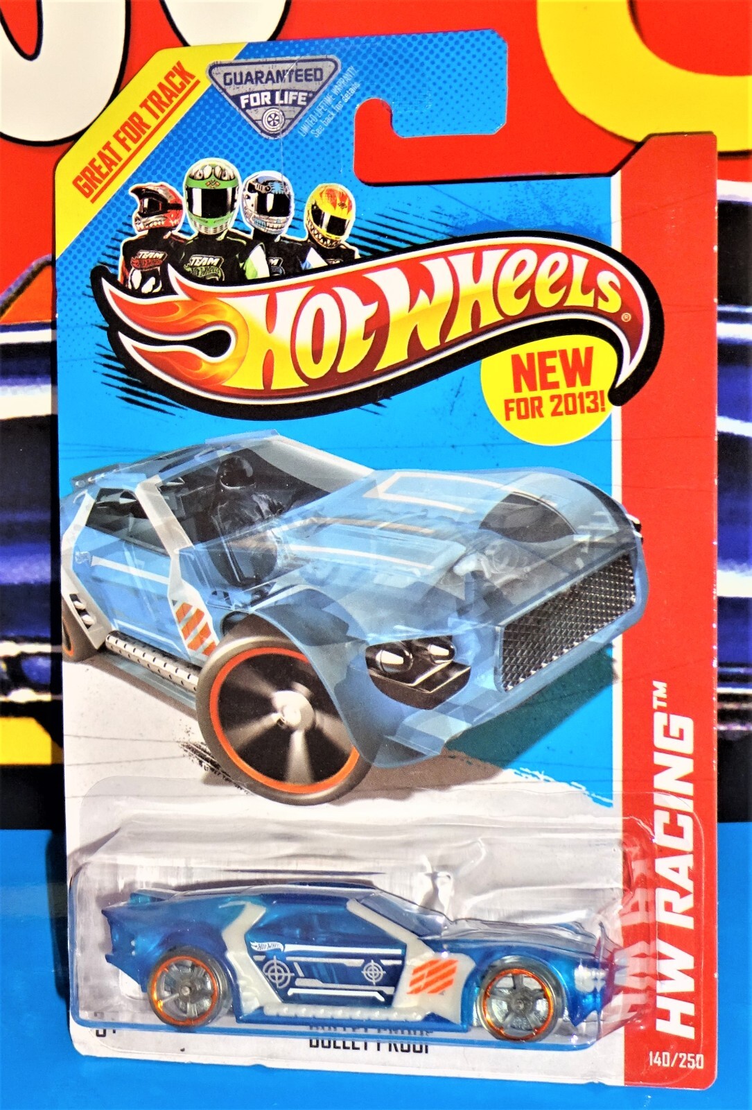 Hot Wheels New For 2013 X-Raycers Series #140 Bullet Proof Clear Blue w/ OH5SPs
