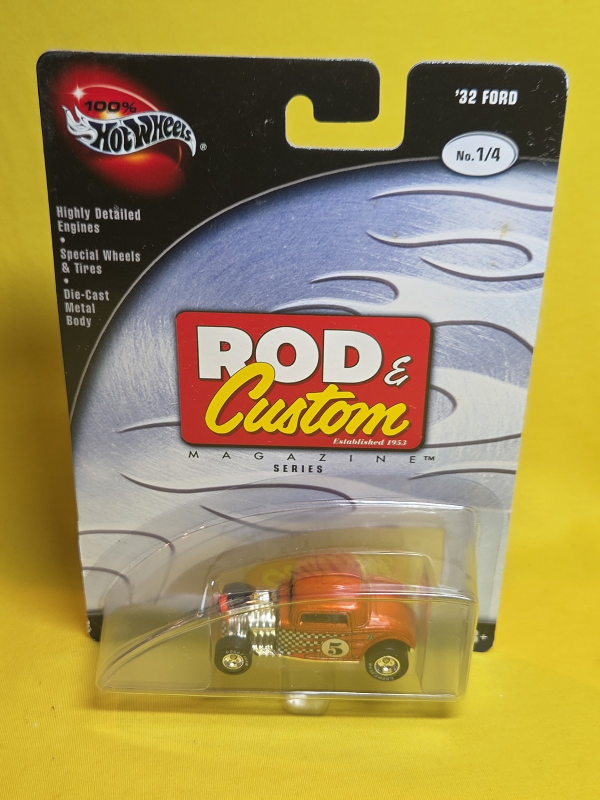 2002 Hot Wheels 100% Rod & Custom Series 1/4 ’32 FORD Orange RR & Gift 🔥48