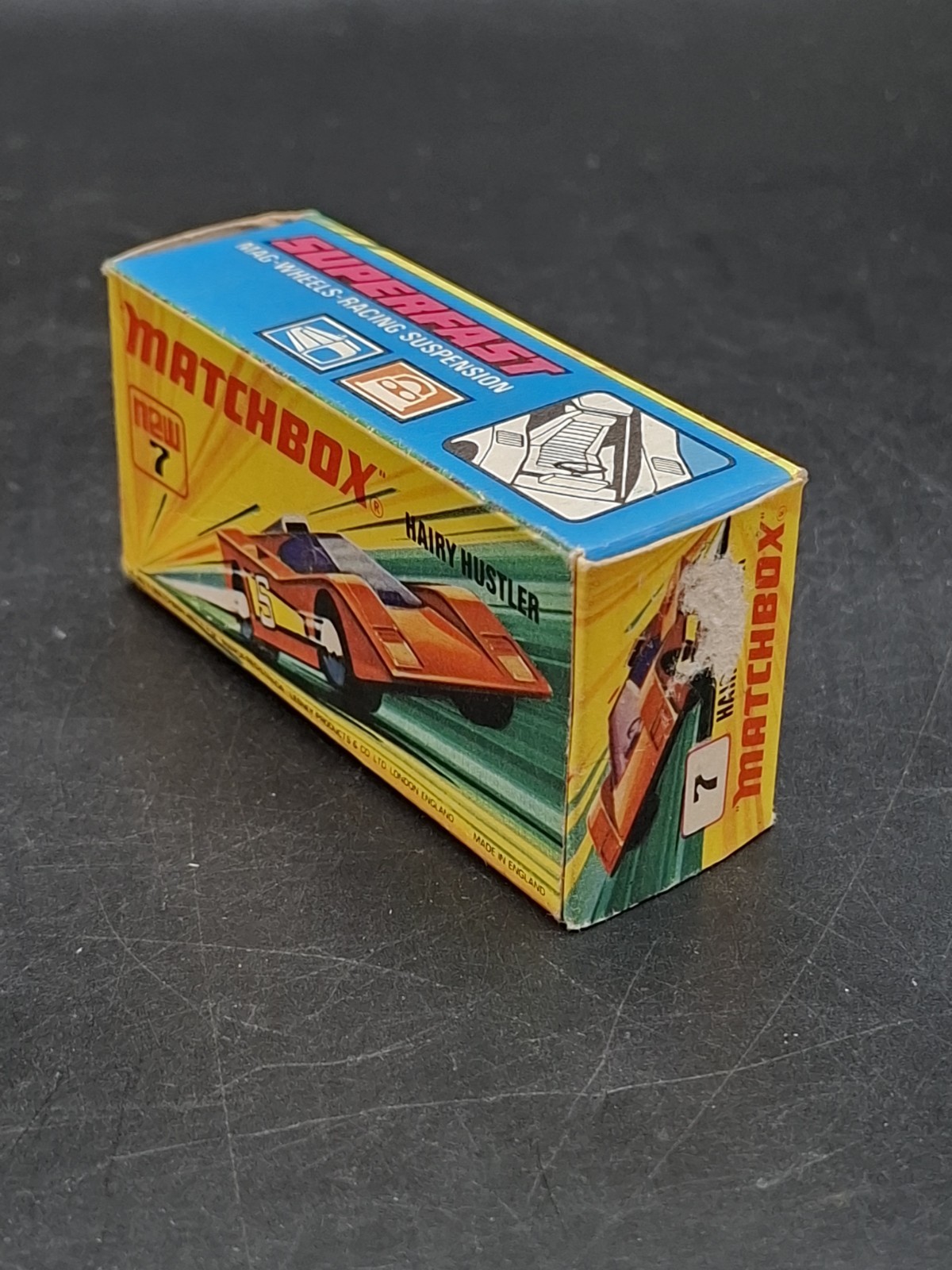 Vintage 1971 Matchbox Superfast Lesney No. 7 Harry Hustler With Original Box