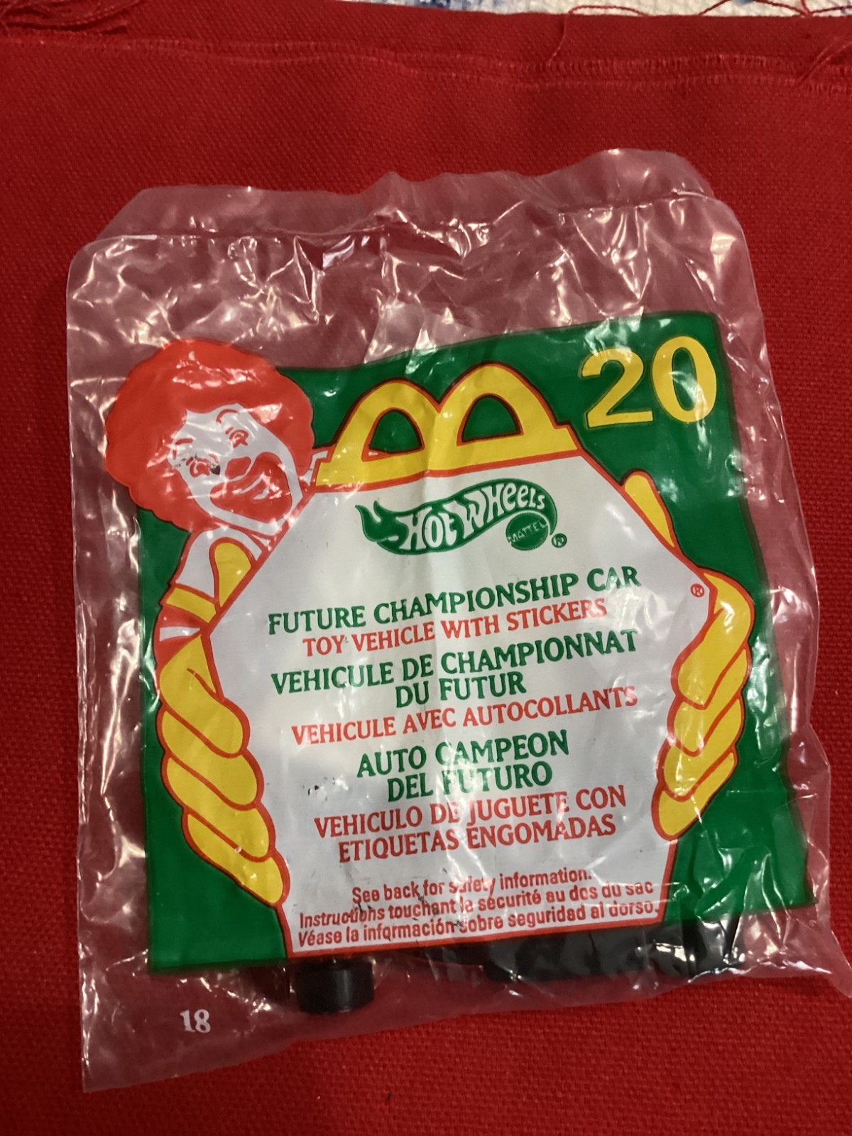 VINTAGE 1999 Hot Wheels McDonald’s Happy Meal #20 Future Championship Car – New