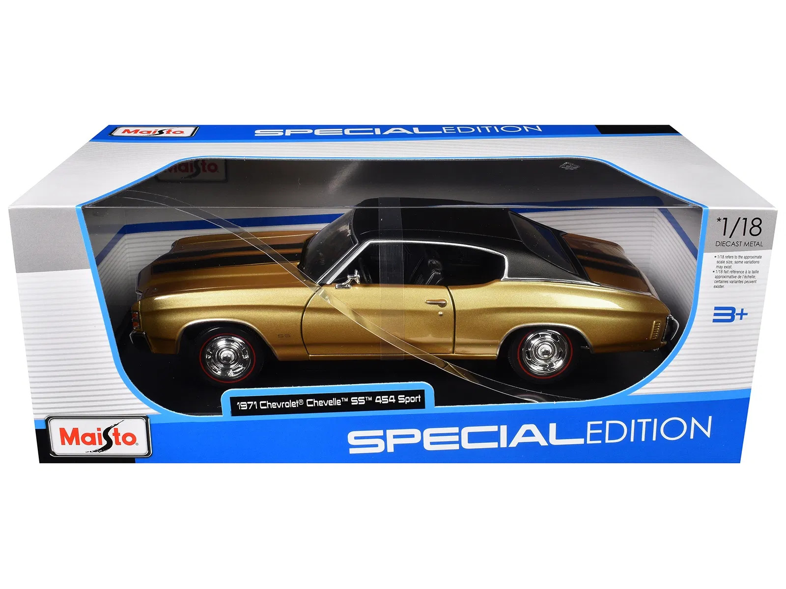 1971 Chevrolet Chevelle SS 454 Sport Gold Metallic with Black Top and Black Stri