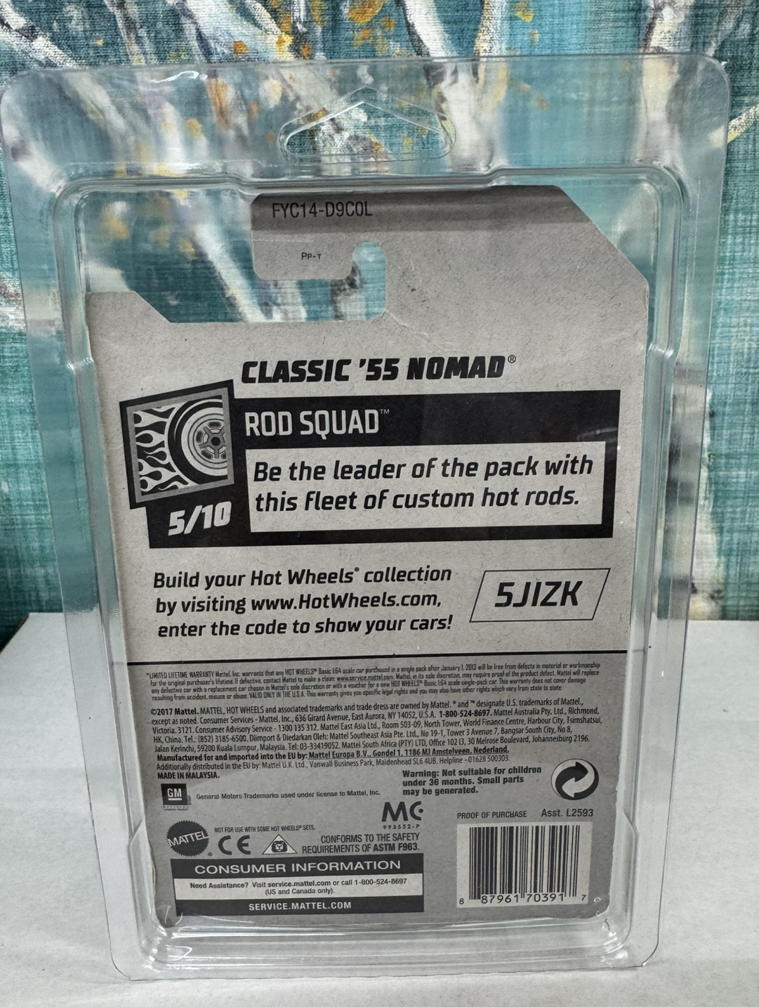 Hot Wheels Rod Squad 5/10 CLASSIC ’55 NOMAD #183 Aqua/Rust NEW w/Protector