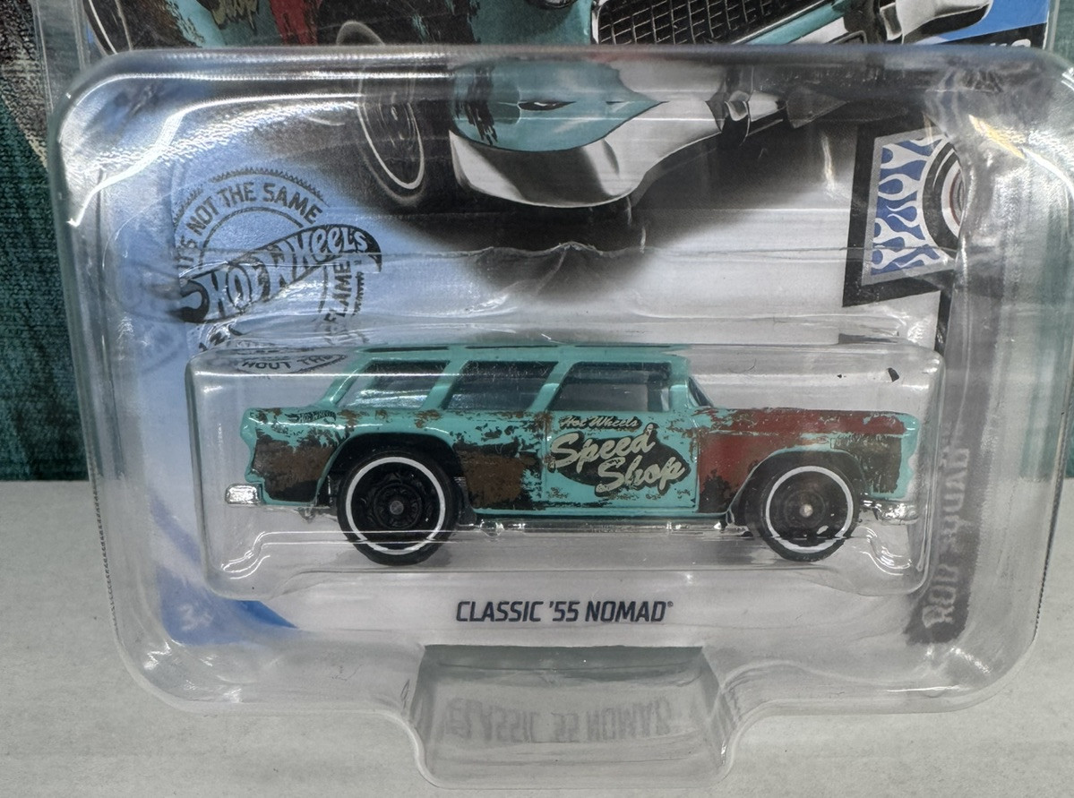 Hot Wheels Rod Squad 5/10 CLASSIC ’55 NOMAD #183 Aqua/Rust NEW w/Protector