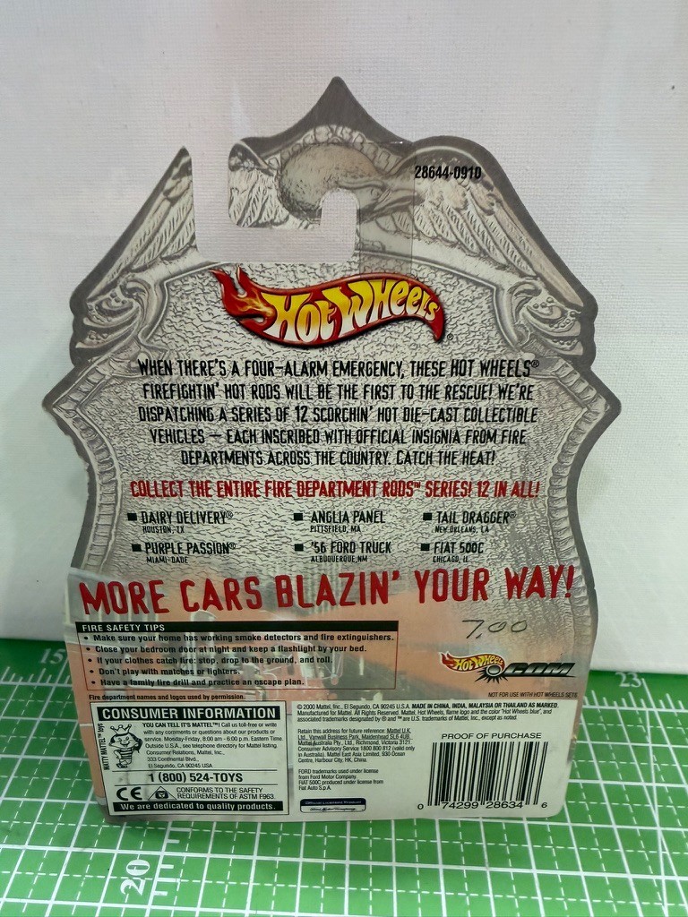 Hot Wheels Fire Dept. Rods Pittsfield, MA Fire Dept Ford Anglia Panel – Unopened