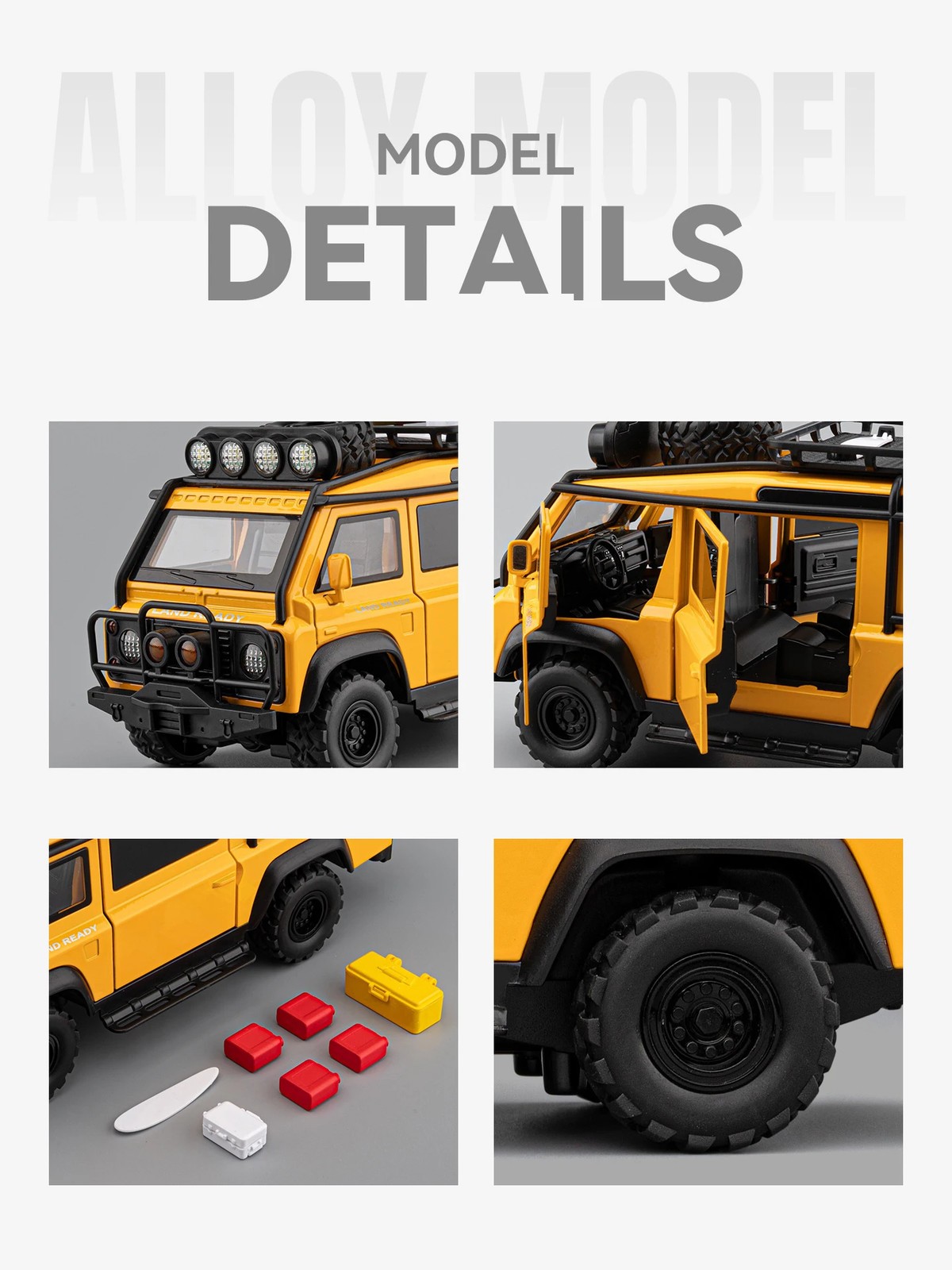 1:24 Defender Van Modified Diecast Alloy Model Sound Light Collection Vehicle