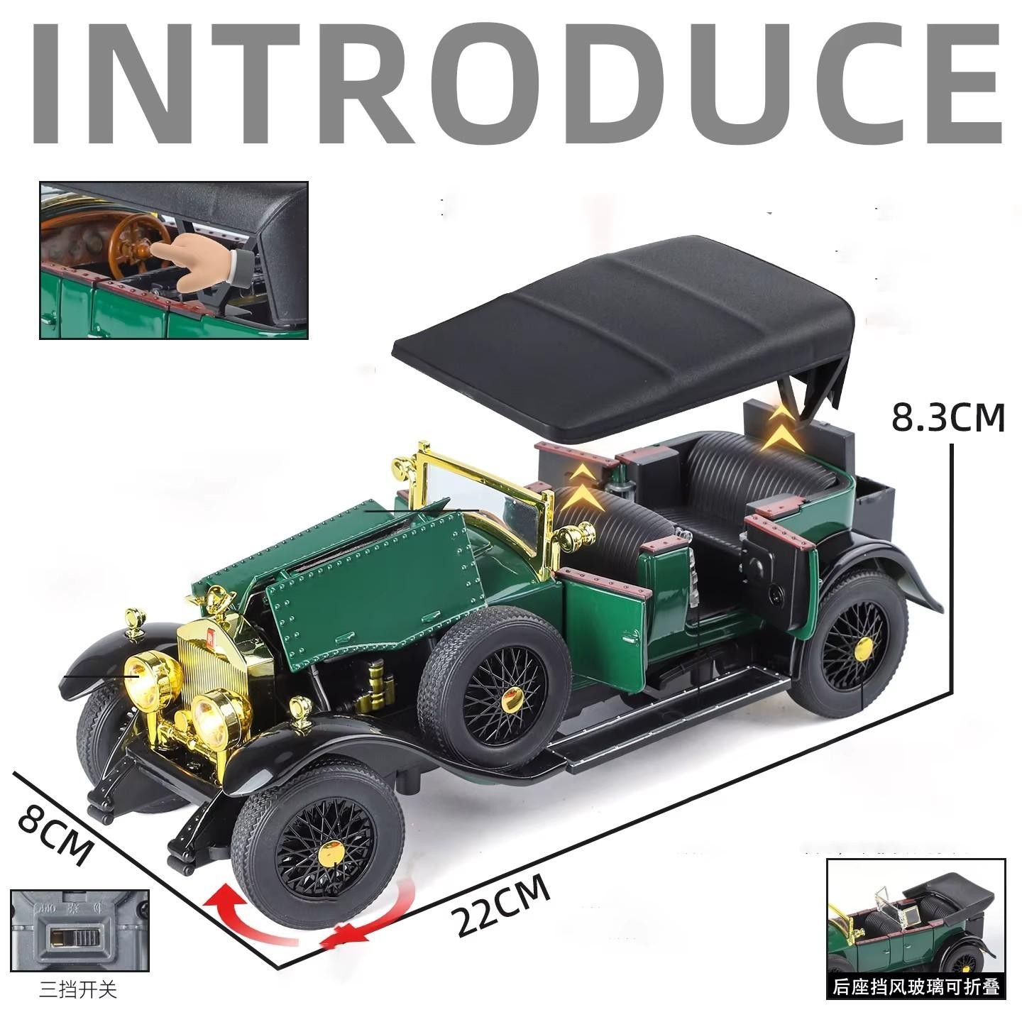 1:24 Vintage Rolls Royce Phantom Diecast Collectible Model Car Toy Kids Gift NEW