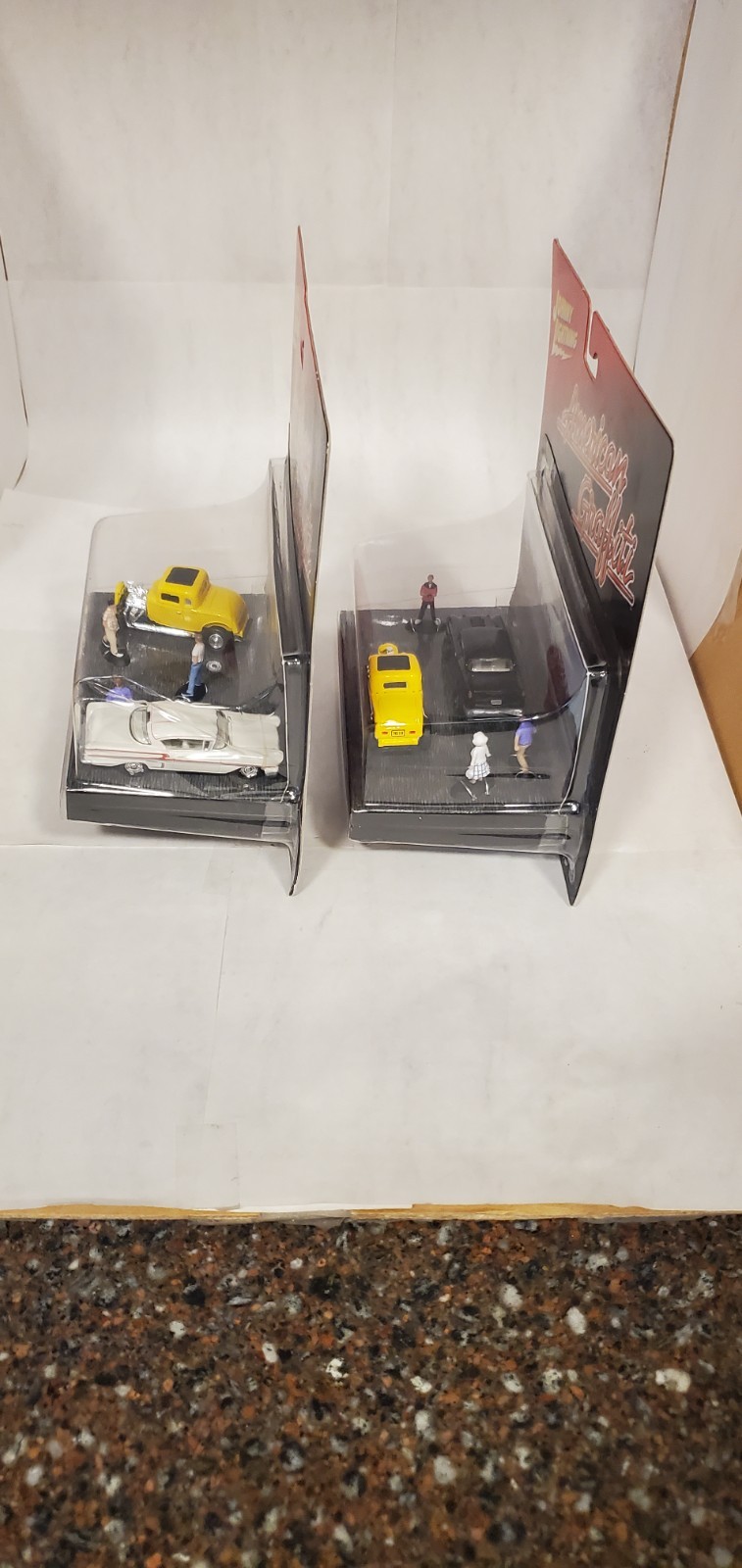 2001 JL American Graffiti Dioramas (lot of 2) Mels has crushed blister RARE VTG