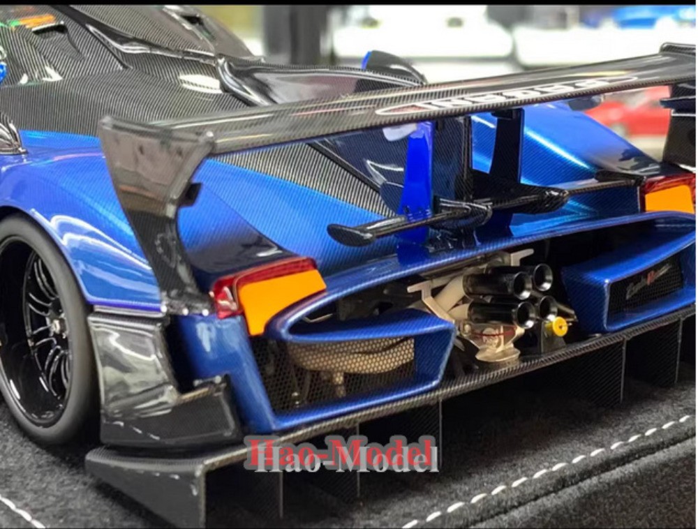 HH 1/18 Pagani Zonda R Safety Model Car painting Resin Diecast Gifts Blue carbon
