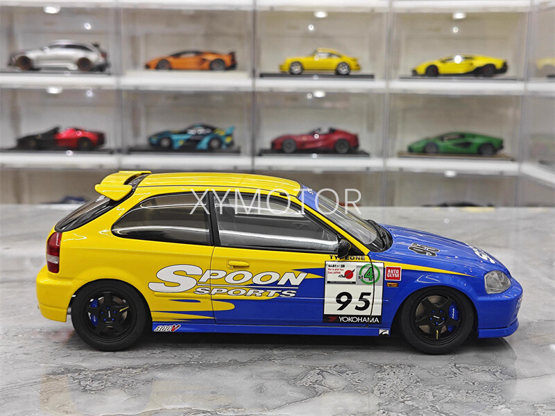 Motorhelix 1/18 Honda Civic Type R EK9 spoon #95 Model Car Gifts Collection