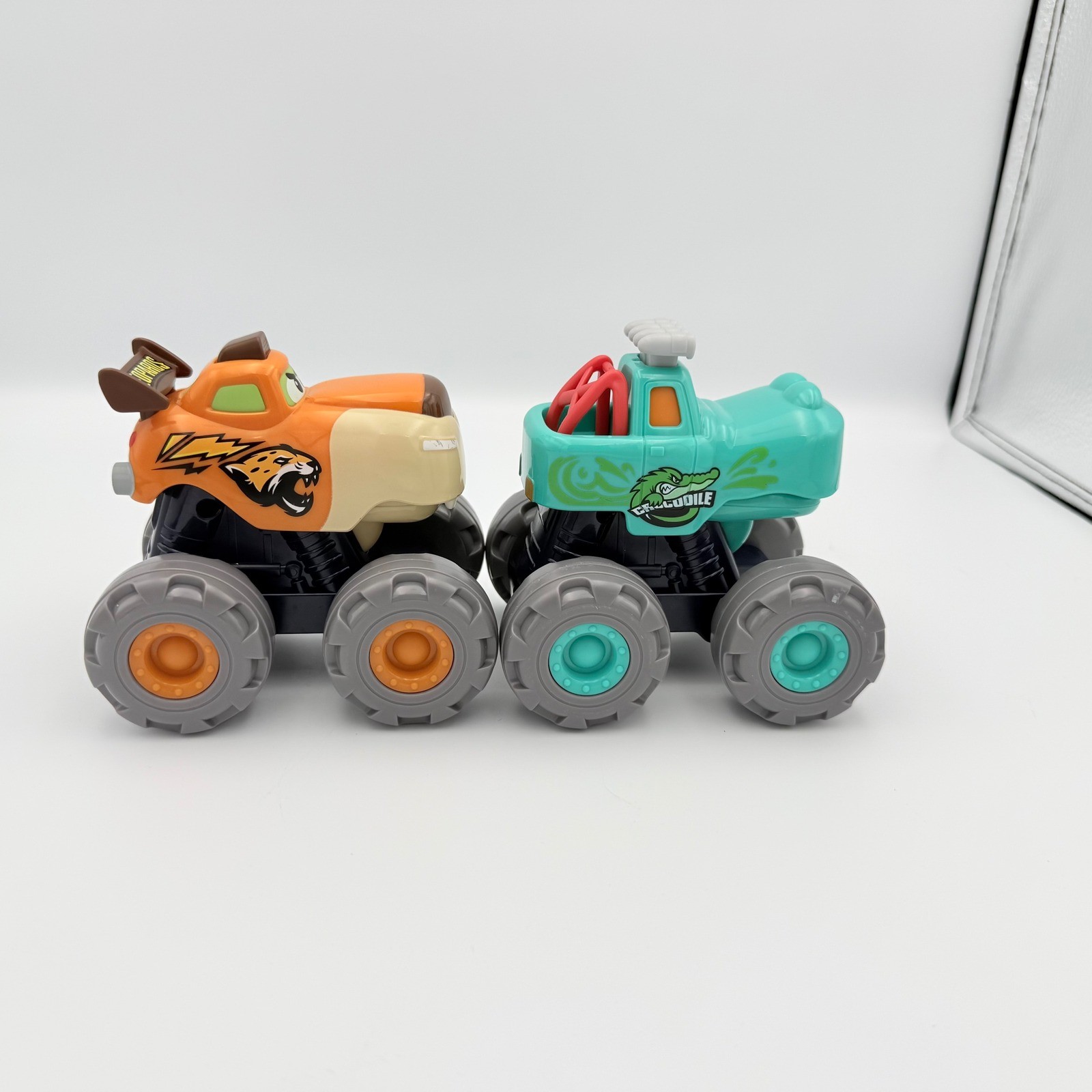Monster Truck Toys Cheetah Crocodile Set Roaring Sounds Kids Friction Push Pull