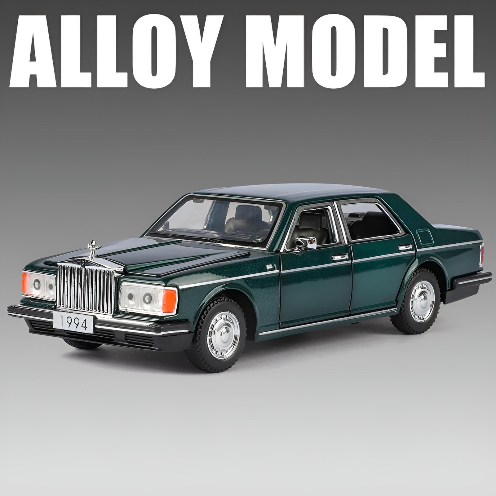 1:32 Vintage 1994 Rolls Royce Silver Spur Diecast-A Collectible Light Sound Toy