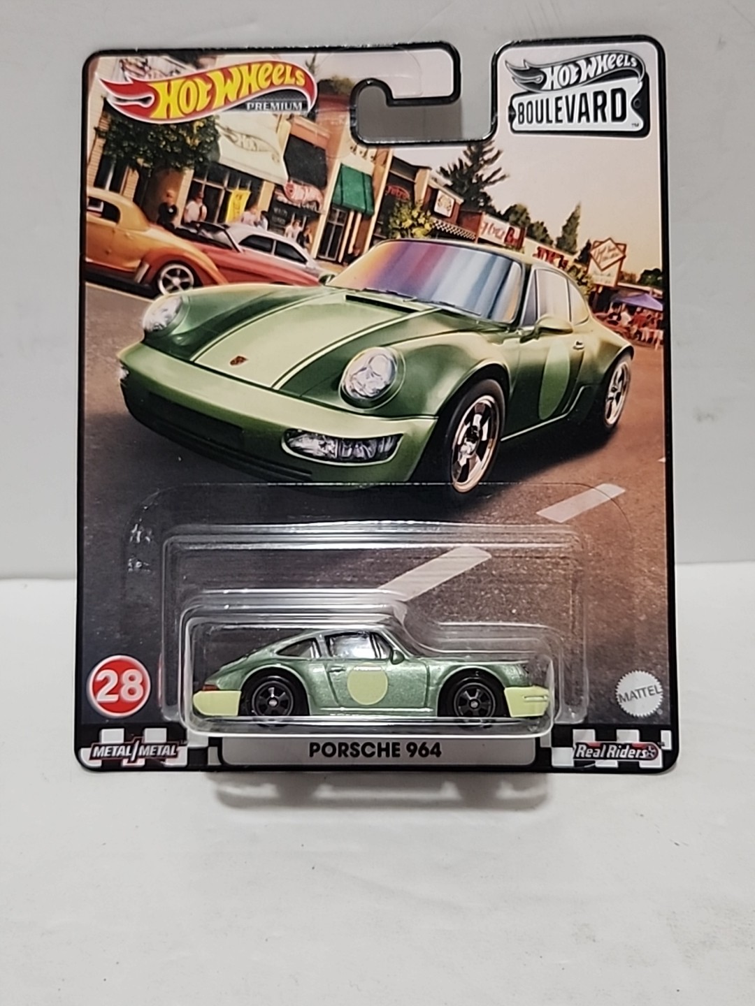 LotOf2 Hot Wheels Premium Boulevard #26 Corvette Z06 Drag Racer, #28 Porsche 964