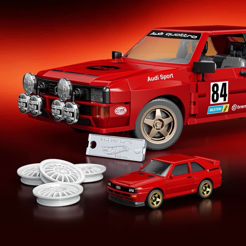 Mattel Brick Shop Hot Wheels ’84 Audi Sport Quattro 864pc Set 10+ Metal Parts