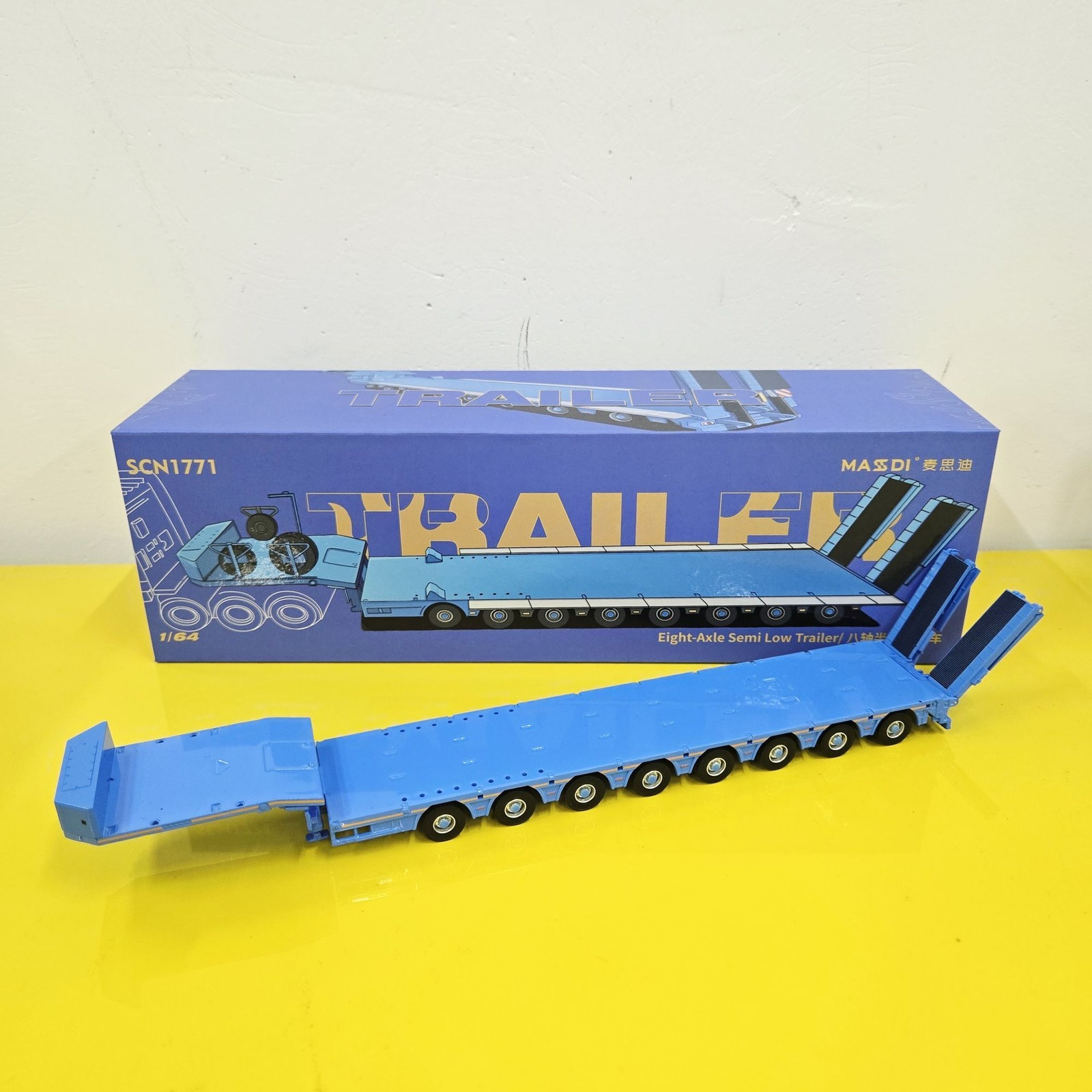 MASDI 1:64 Scania R650 Tractor 8-Axle Lowboy Trailer Truck Combo Variations