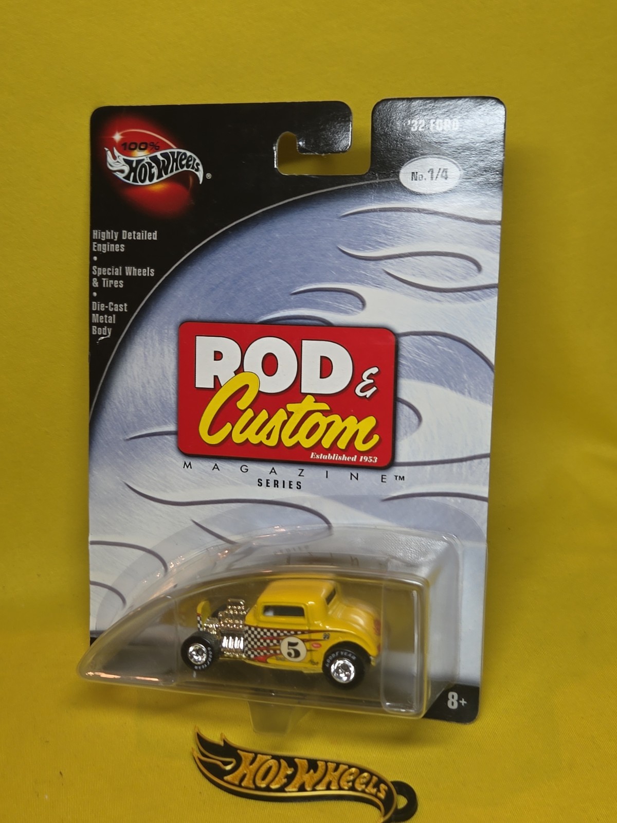 2002 100% Hot Wheels Rod & Custom Series 32 FORD Yellow & Gift 🔥48