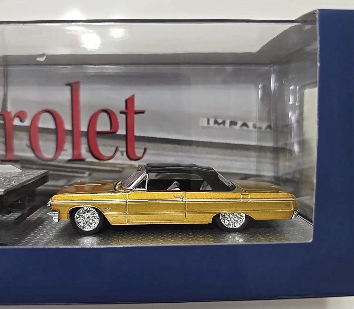 🔥M2 Machines 1:64 1968 Chevy C60 Truck & 1964 Impala S47 Blue/Gold 1 of 6,000!