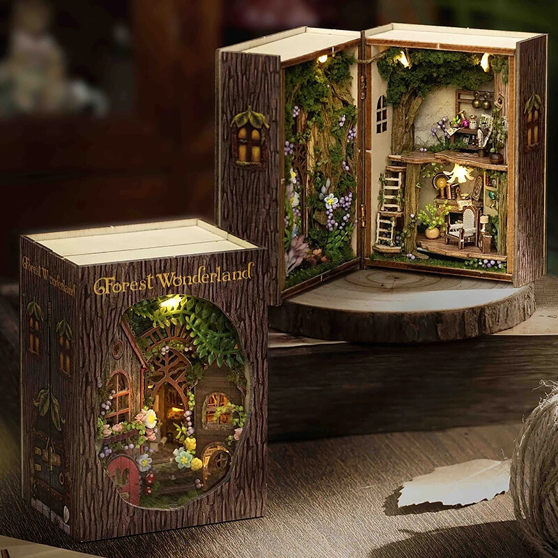 DIY Wooden Dollhouse Kit Furniture LED Lighting Wooden Building Model Gifts