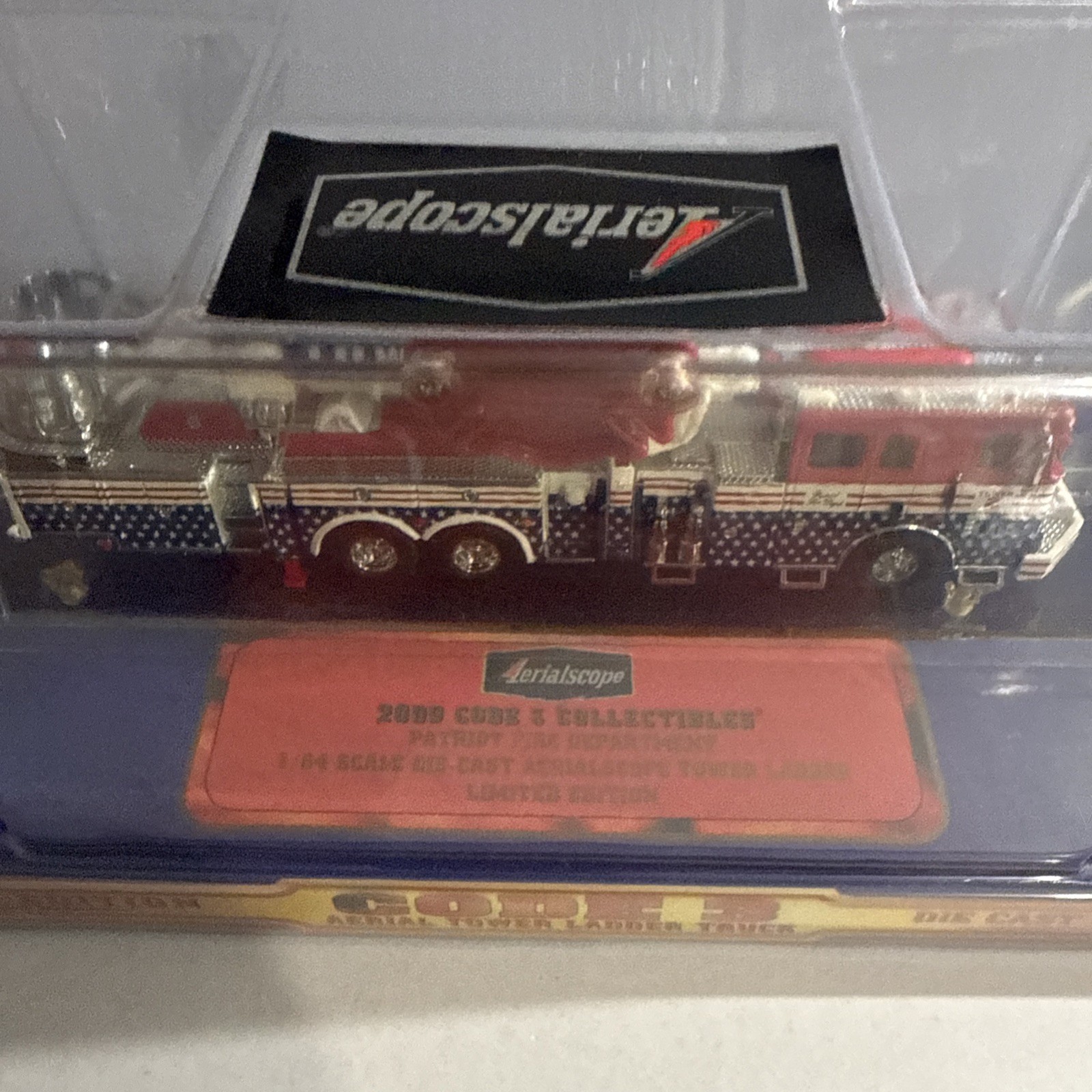 Aerialscope Code 3 Patriot Fire Dept Tower 2 Ladder Truck 1/64 12733 New in box