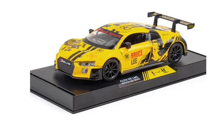 1: 32 Sport R8 LMS CUP Alloy Metal Vehicles Die cast Toy With Sound and Light