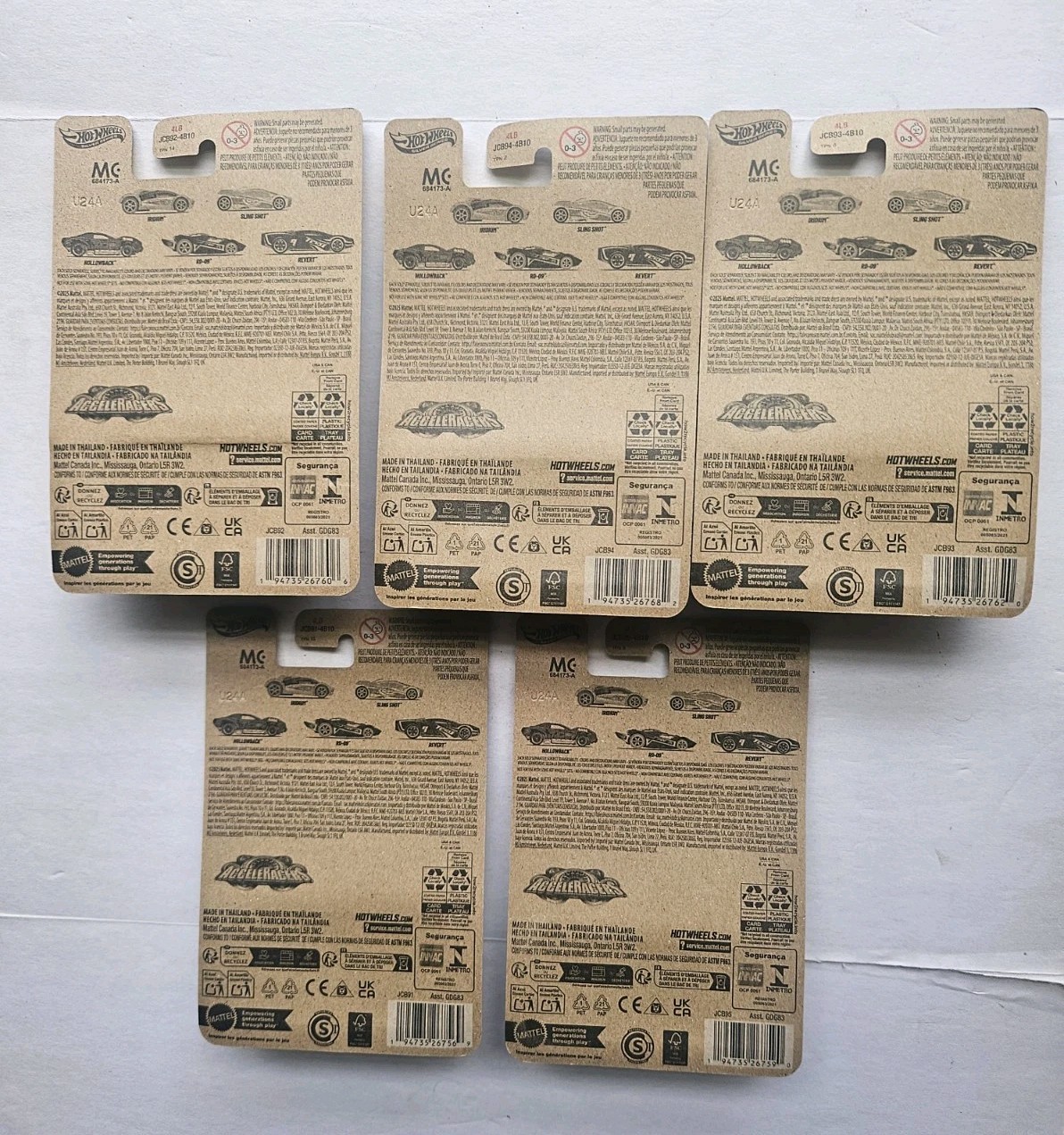 2025 Hot Wheels SILVER SERIES – ACCELERACERS – SET OF 5