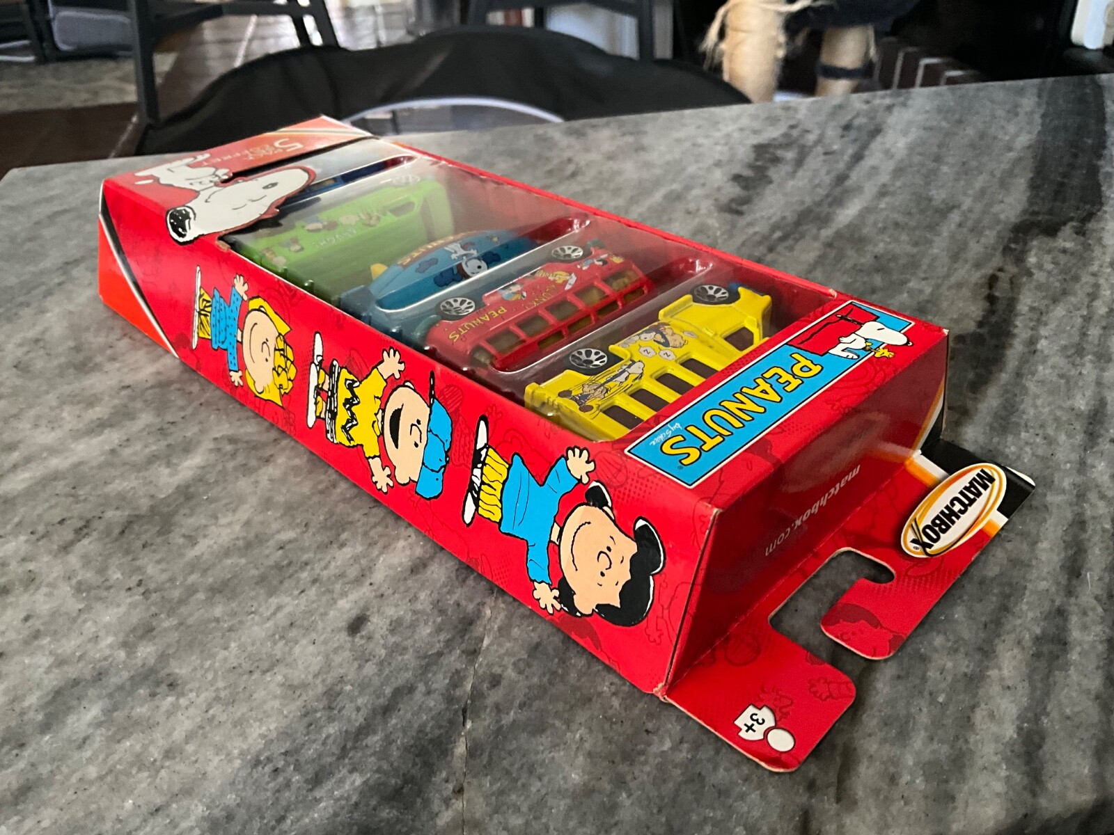 New 2003 Matchbox Mattel Snoopy Peanuts Die Cast Five Vehicle 5 Pack Set Coffret