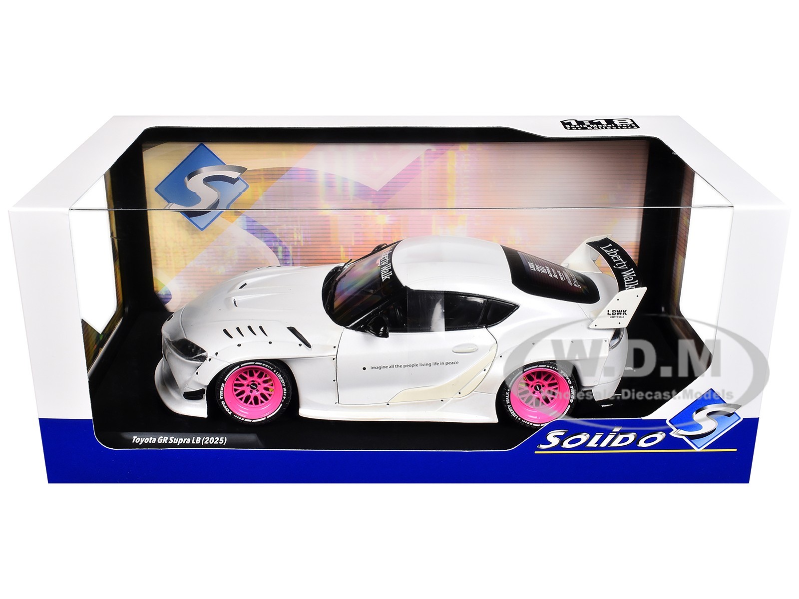 2025 TOYOTA GR SUPRA “LIBERTY WALK” WHITE 1/18 DIECAST MODEL BY SOLIDO S1815502