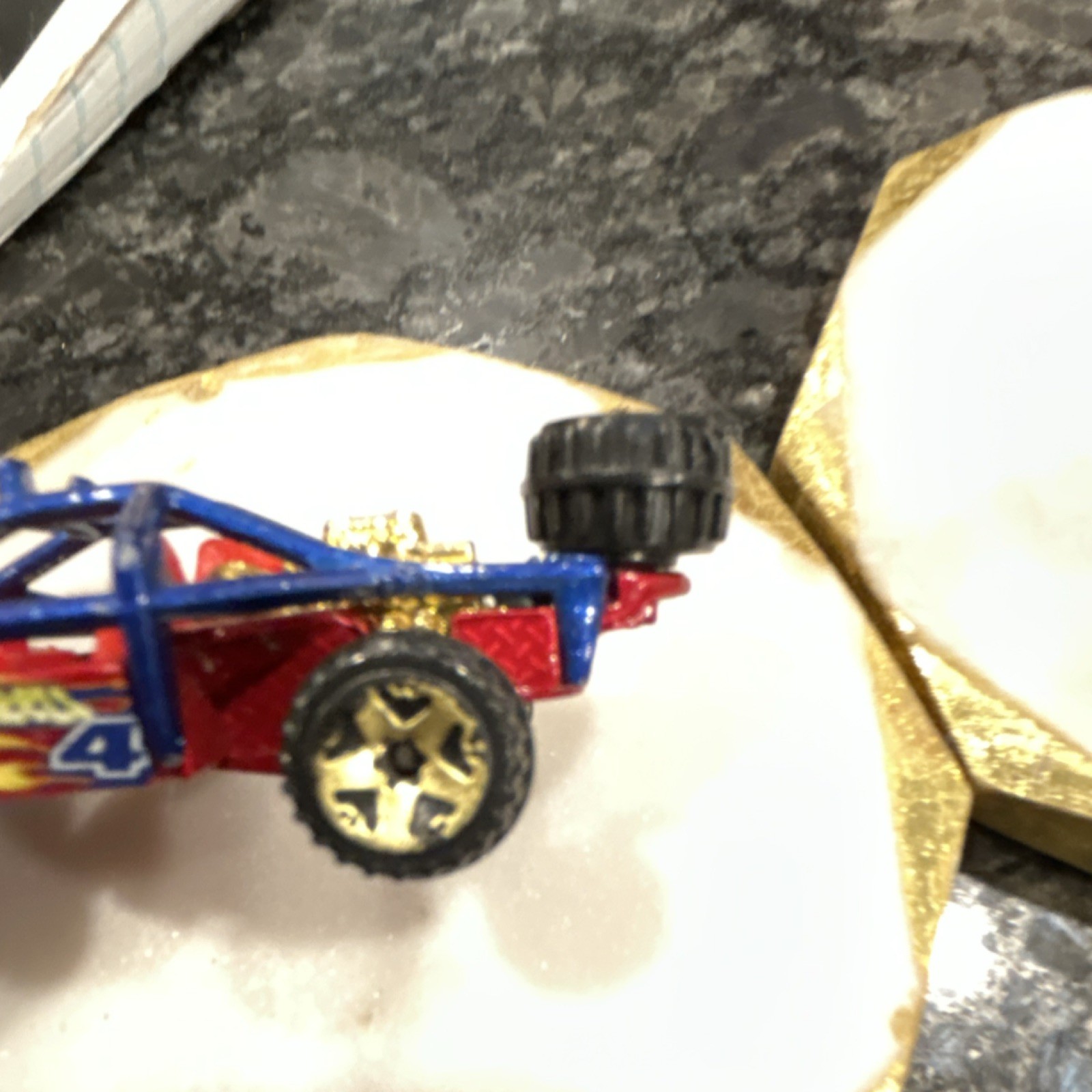 Hot Wheels Blue Red Gold Number 4 1:64 Diecast Car 3-7 Years Boys & Girls