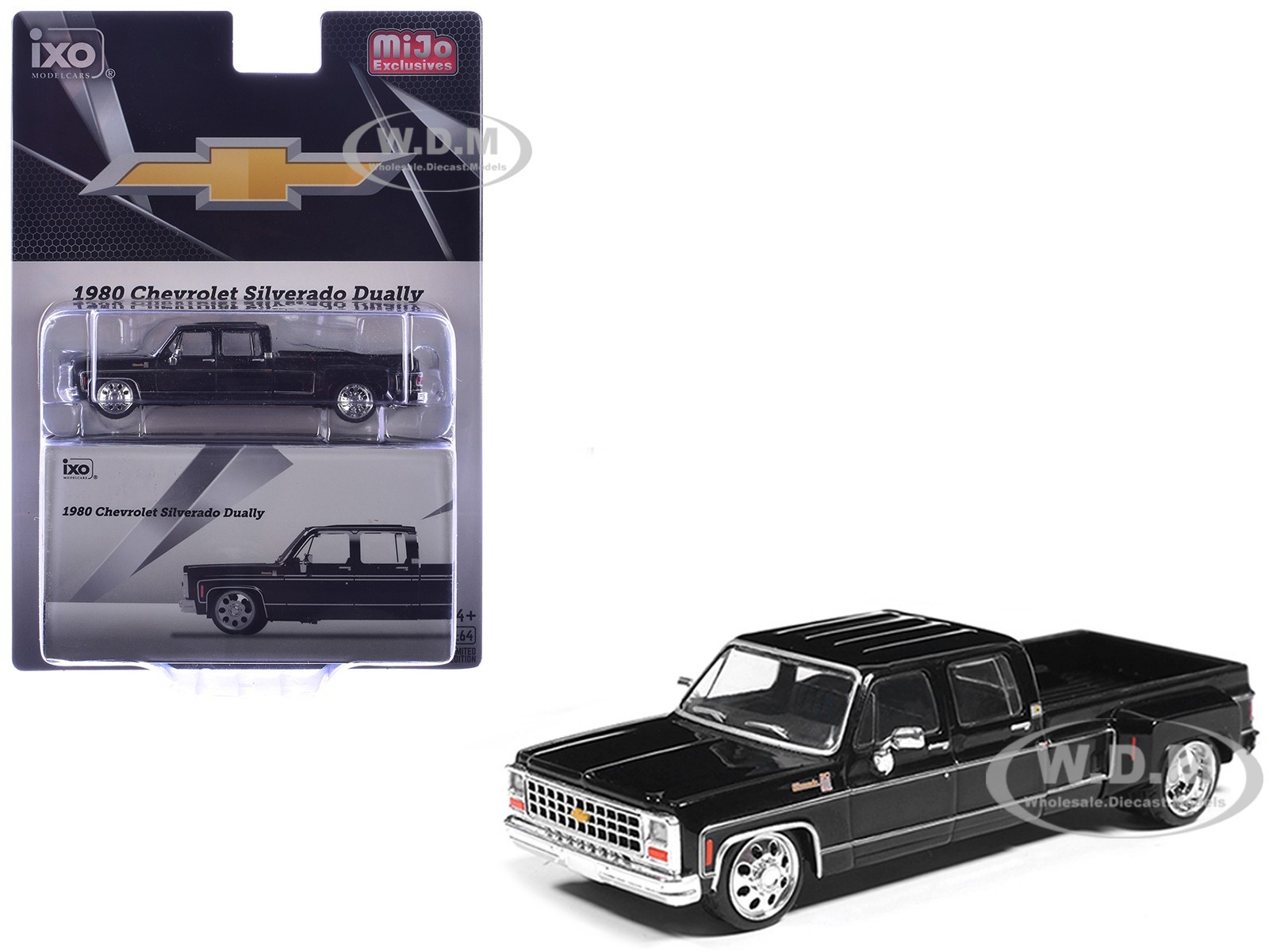 1980 CHEVROLET SIVERADO C30 DUALLY PICKUP BLACK 1/64 DIECAST BY IXO IAPR1013