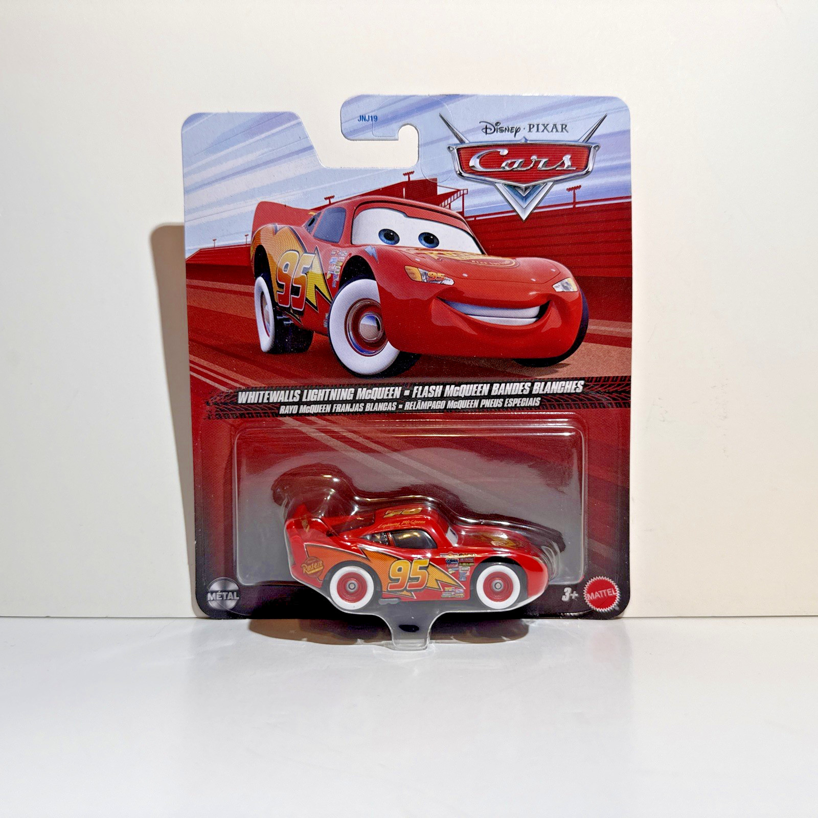 Disney Pixar Cars Whitewalls Lightning McQueen Diecast Mattel 1:55 JNJ19 New