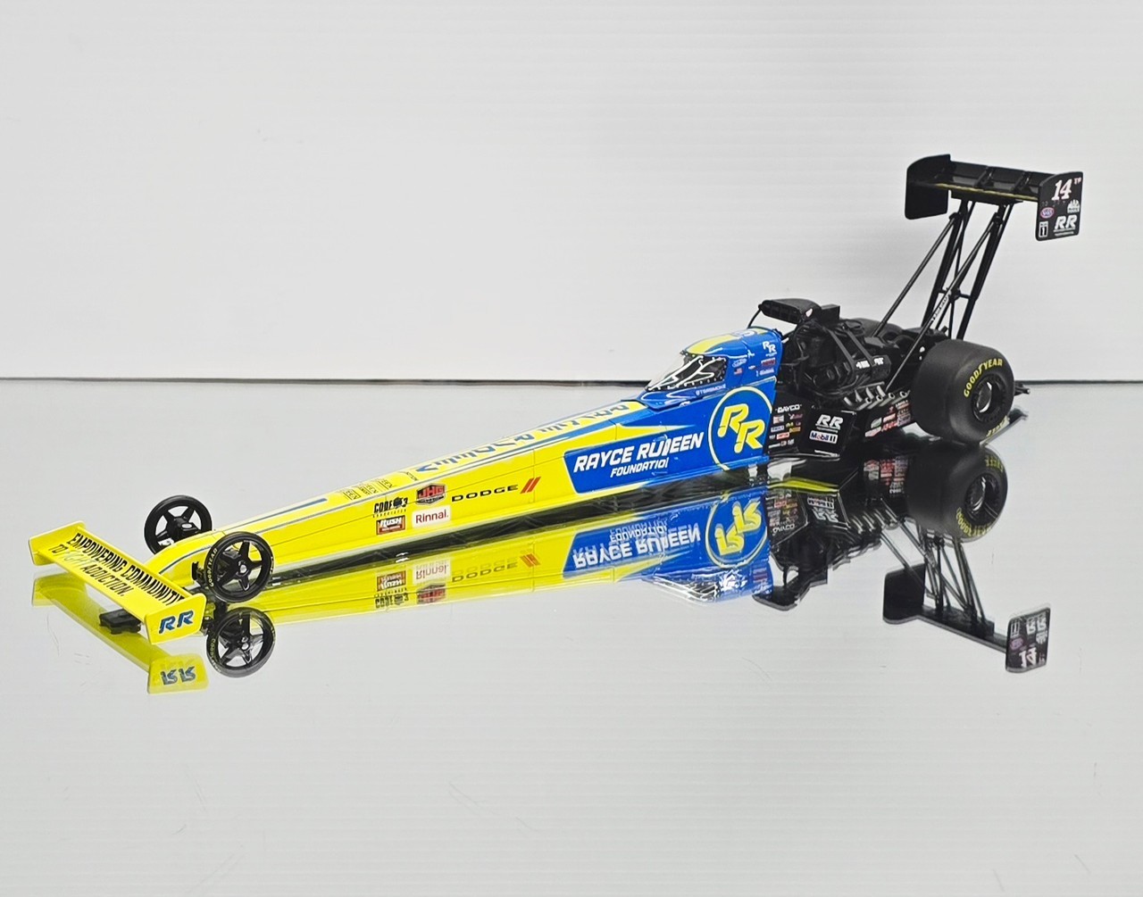 TONY STEWART 2025 RAYCE RUDEEN NHRA TOP FUEL DRAGSTER 1:24 AUTO WORLD DIECAST