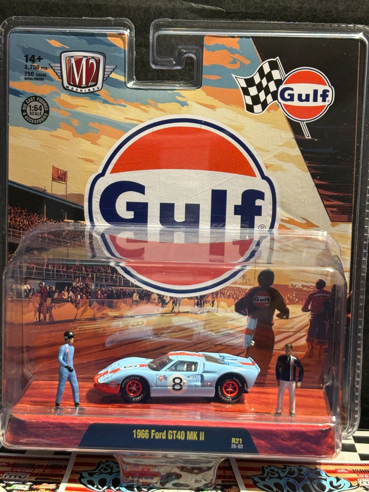 1/64 M2 1966 GULF FORD GT 40 MK II R21, 1 OF 3,750
