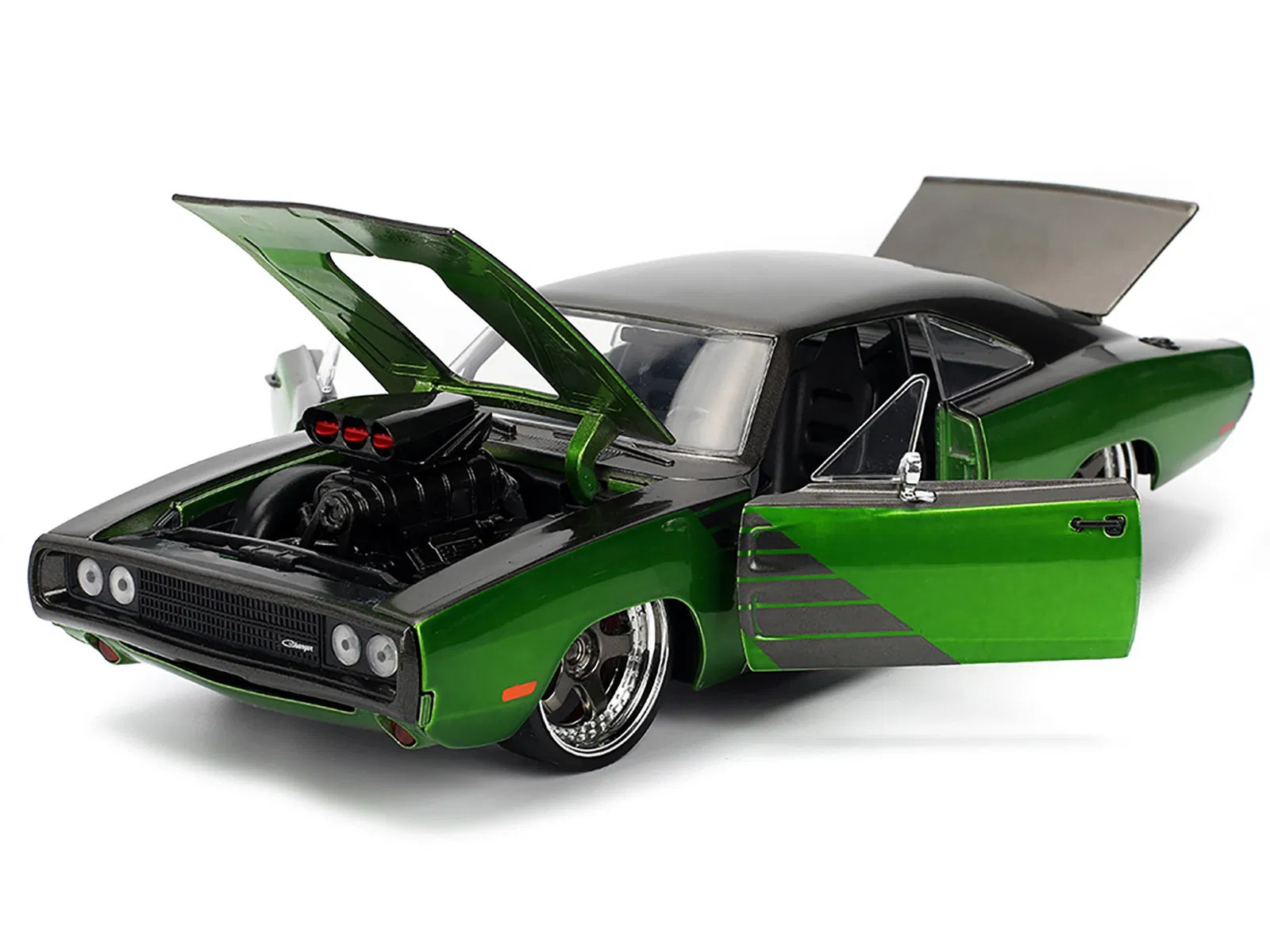 1970 Dodge Charger R/T (Dark Gray & Green Metallic) “Bigtime Muscle” Diecast Mod