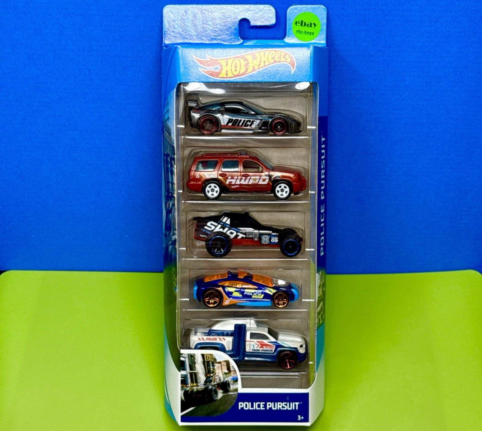 Hot Wheels Police Pursuit 5-Pack FYL15 Swat Task Force HWPD New 2019