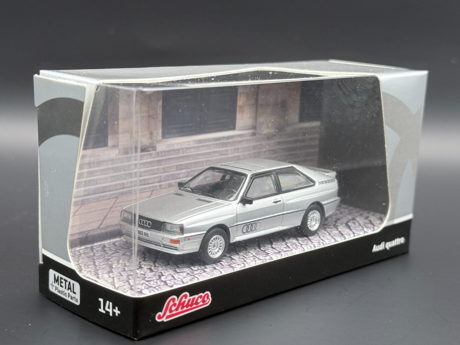 Tarmac Works x Schuco Audi Quattro Silver – Collab64 1/64