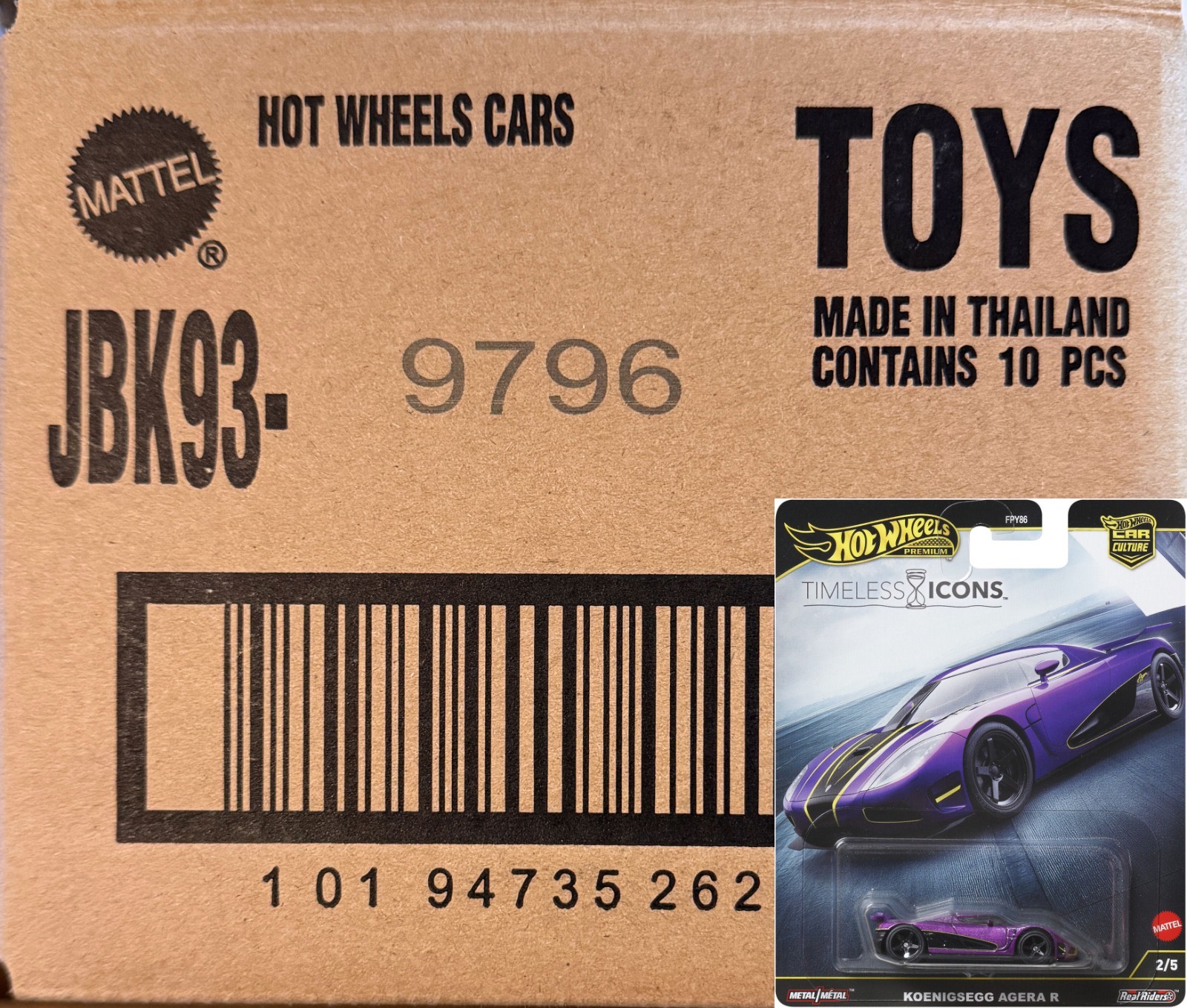 Hot Wheels Car Culture 2025 Timeless Icons – Koenigsegg Agera R 2/5 – Case of 10