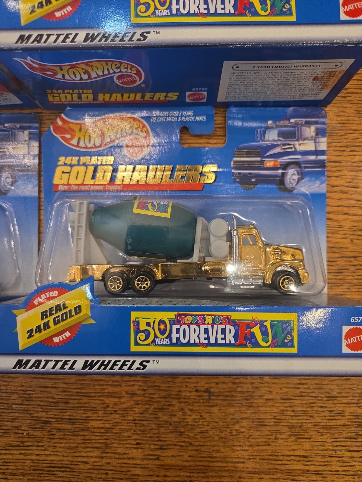 Hot Wheels 24K Plated Gold Haulers Toys R Us 50 Years Lot of 4 D57