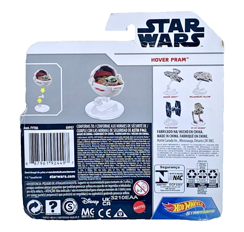 Hot Wheels Starships Star Wars Mandalorian The Child Hover Pram 2019 Brand New