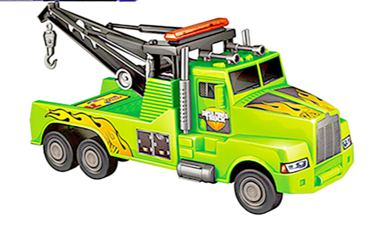 Urban Parking Garage Track Set w/ Cars + 11″ Friction Mega Tow Truck Toy