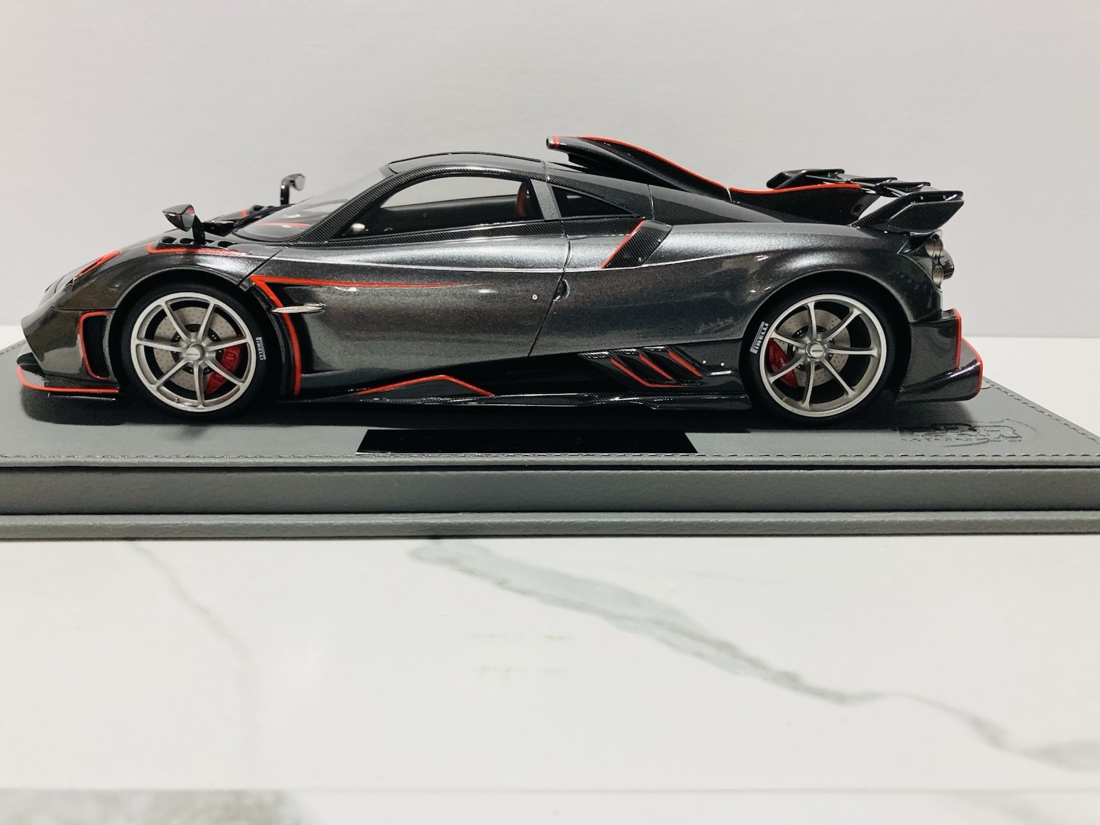 1:18 BBR, 2020 Pagani Imola, Dark Gray w/red accents