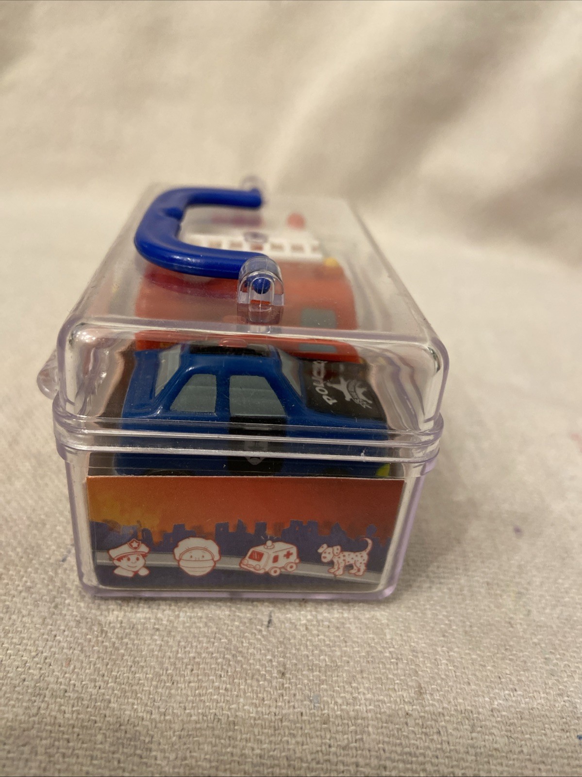 Rescue Rollers Stamper Set – Police, Fire & Ambulance Mini Toy Cars, Case