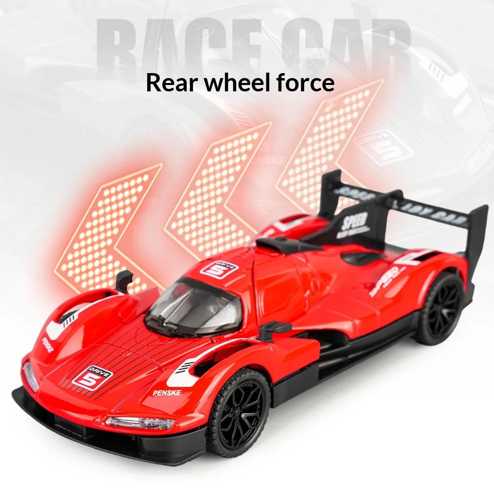 1:32 Porsche 963 alloy racing car model simulation sound and light suitable