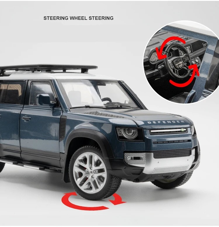 1:18 Land Rover Defender 110 Diecast Model Car Toy Collectible Sound Light Gift