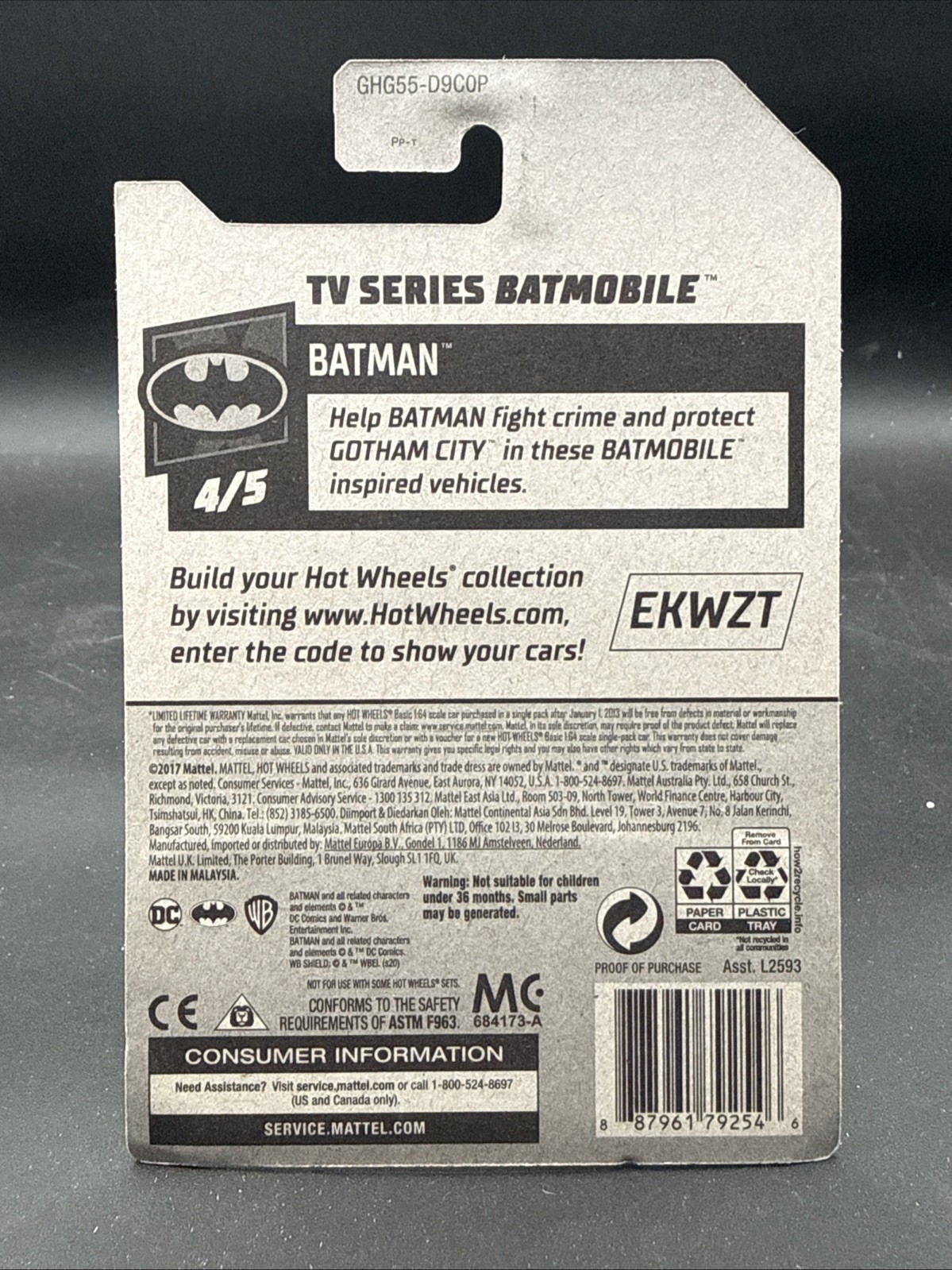 🦺2020 Hot Wheels Kroger Exclusive RED TV SERIES BATMOBILE 4/5 Batman 197/250🦺