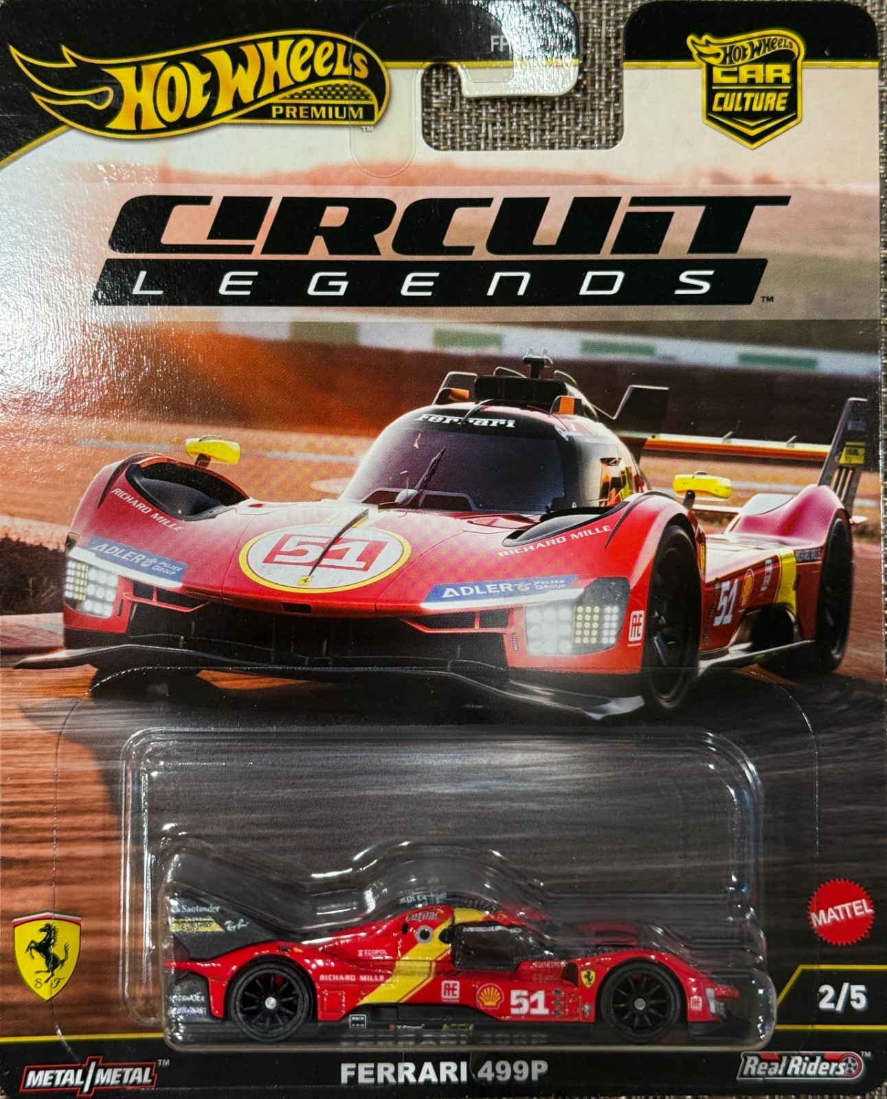 2025 Hot Wheels Car Culture Circuit Legends Ferrari 499P , Free shipping !
